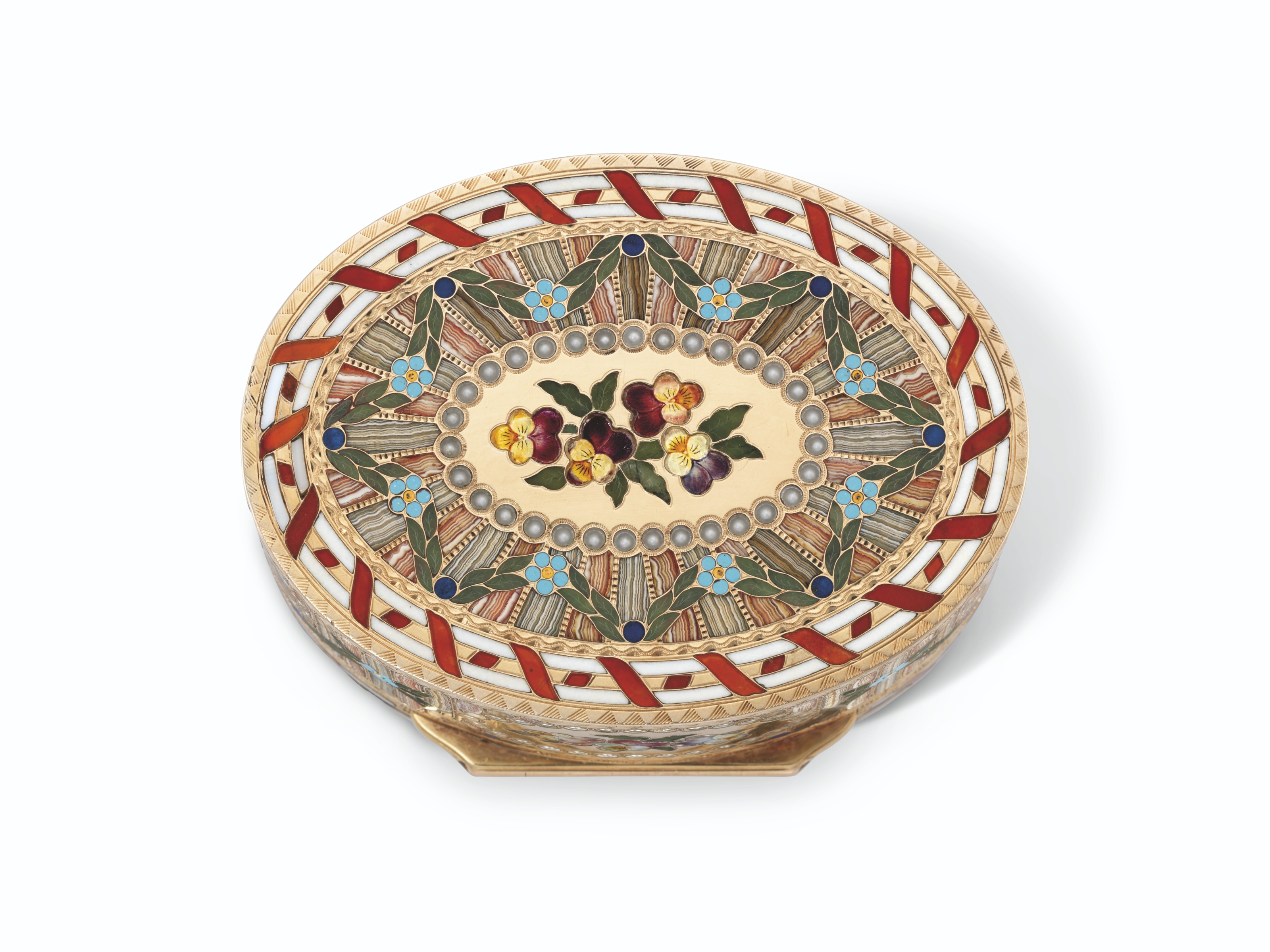 A SAXON GOLD-MOUNTED HARDSTONE SNUFF-BOX, BY JOHANN
