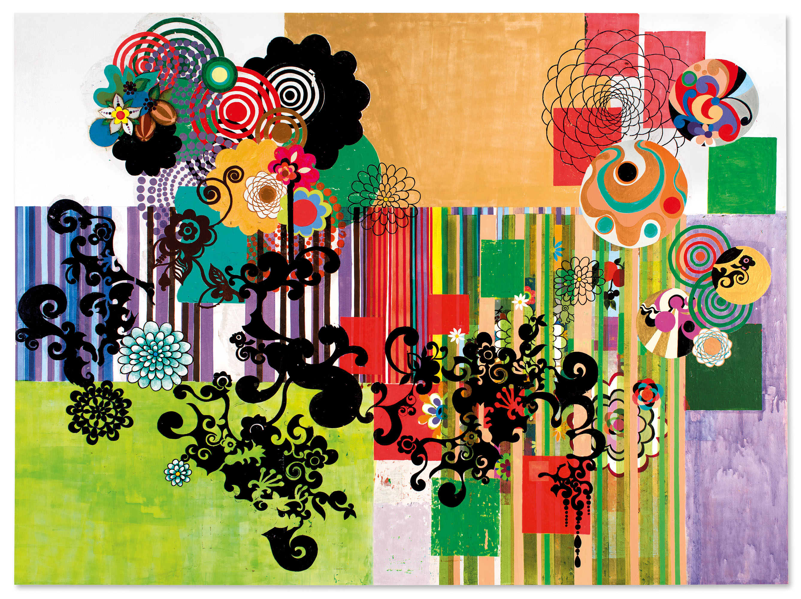 Beatriz Milhazes (b. 1960), Avenida Brasil, 2003-2004. Acrylic on canvas. 117&frac34; x 156 in (299.1 x 396.2 cm). Sold for &pound;742,500 on 23 March 2021 at Christie&rsquo;s in London.&nbsp;Artwork: &copy; Beatriz Milhazes