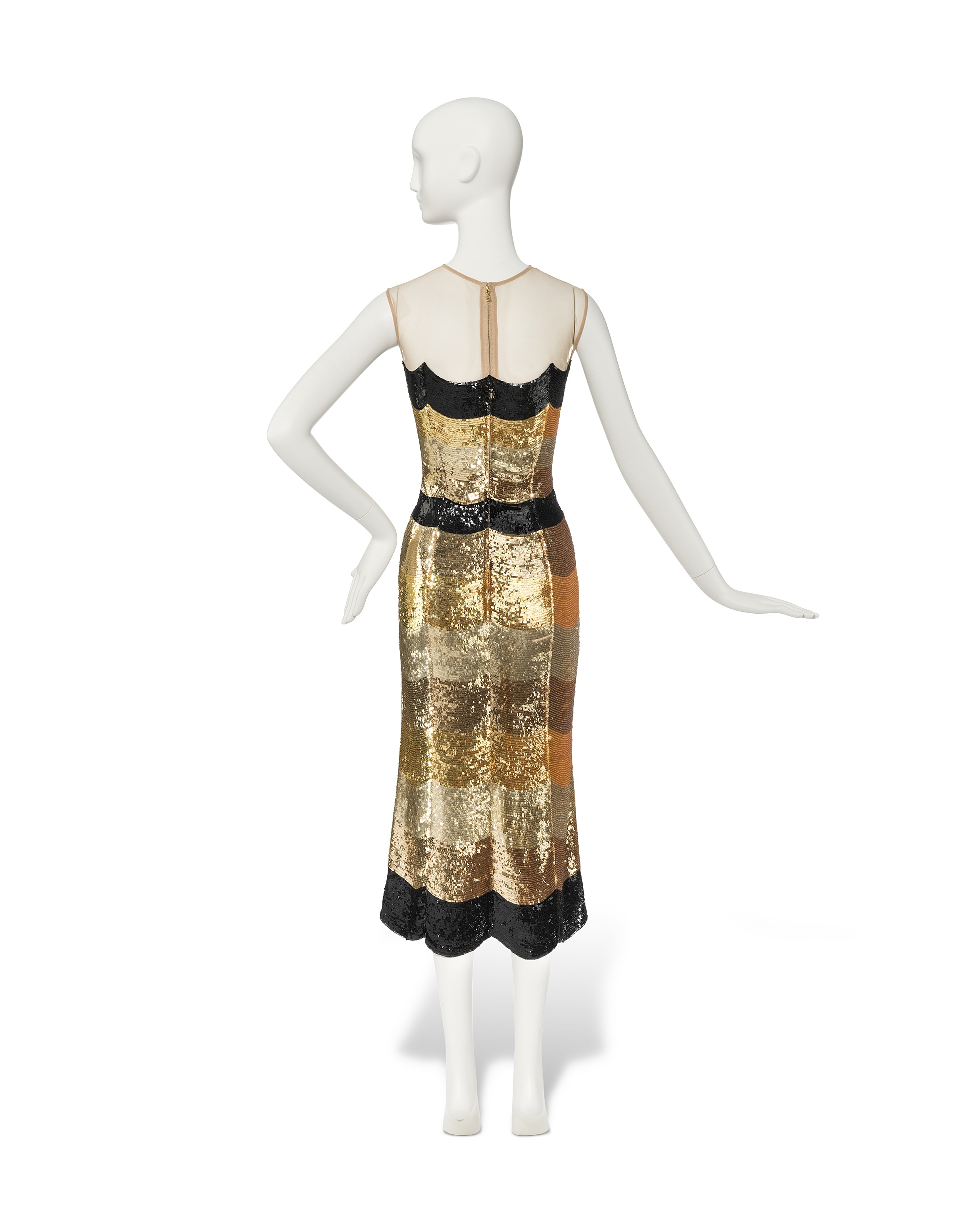 A BLACK AND GOLD SEQUINED COCKTAIL DRESS, BY L'WREN SCOTT, 'ALLEGORY OF  LOVE' COLLECTION, AUTUMN-WINTER 2013-14 | Christie's