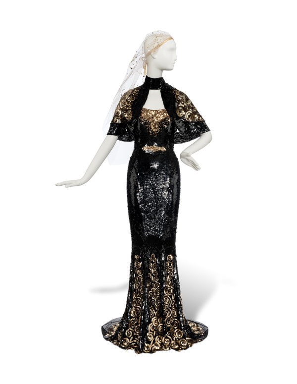 A BLACK AND GOLD SEQUINED 'OSCAR' DRESS WORN BY NICOLE KIDMAN, BY L'WREN  SCOTT, 'ALLEGORY OF LOVE' COLLECTION, AUTUMN-WINTER 2013 | Christie's