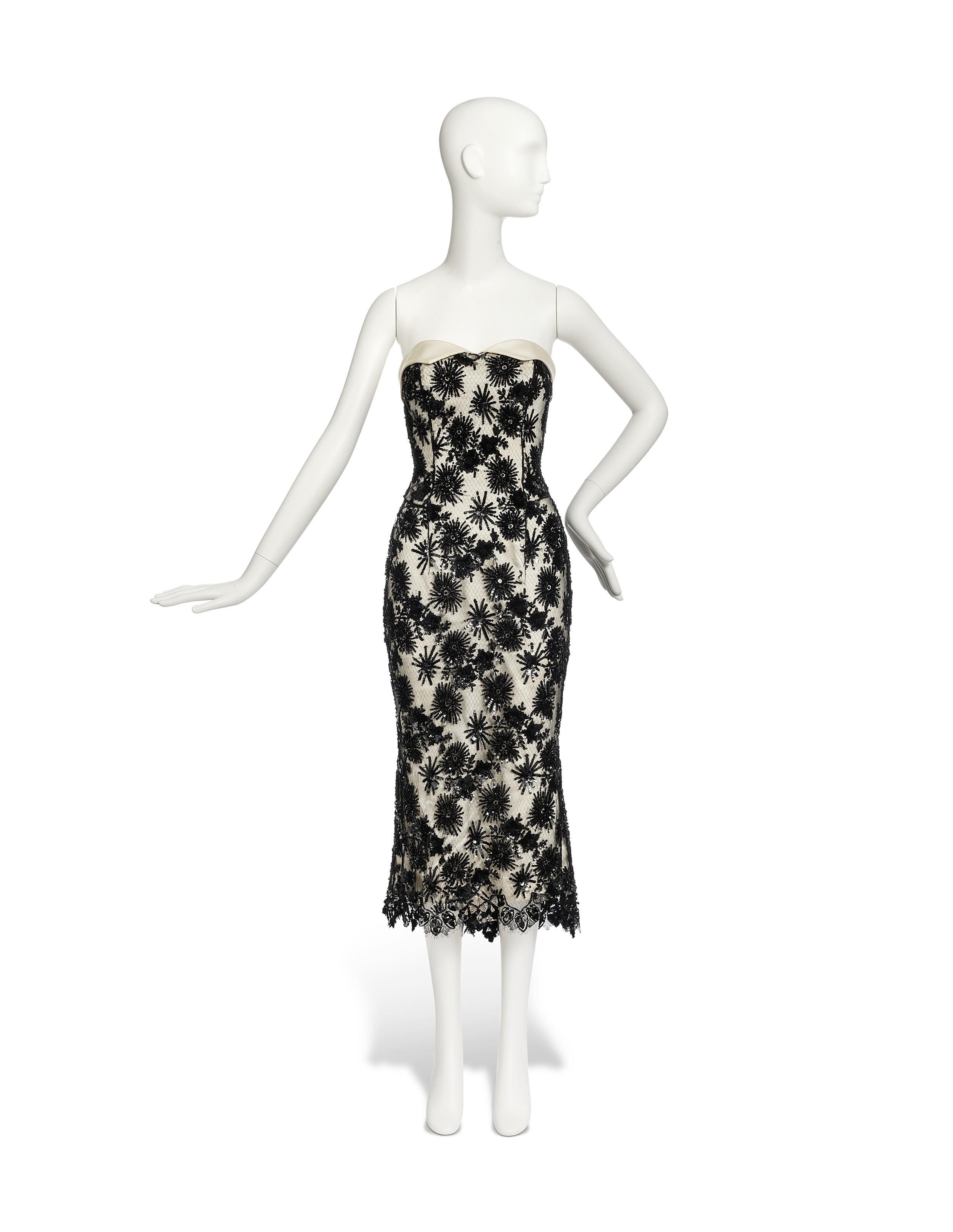 white christmas dresses 1968 Loris Azzaro Couture Documented Ivory Silk Cut-Out Mini Dress main image 0