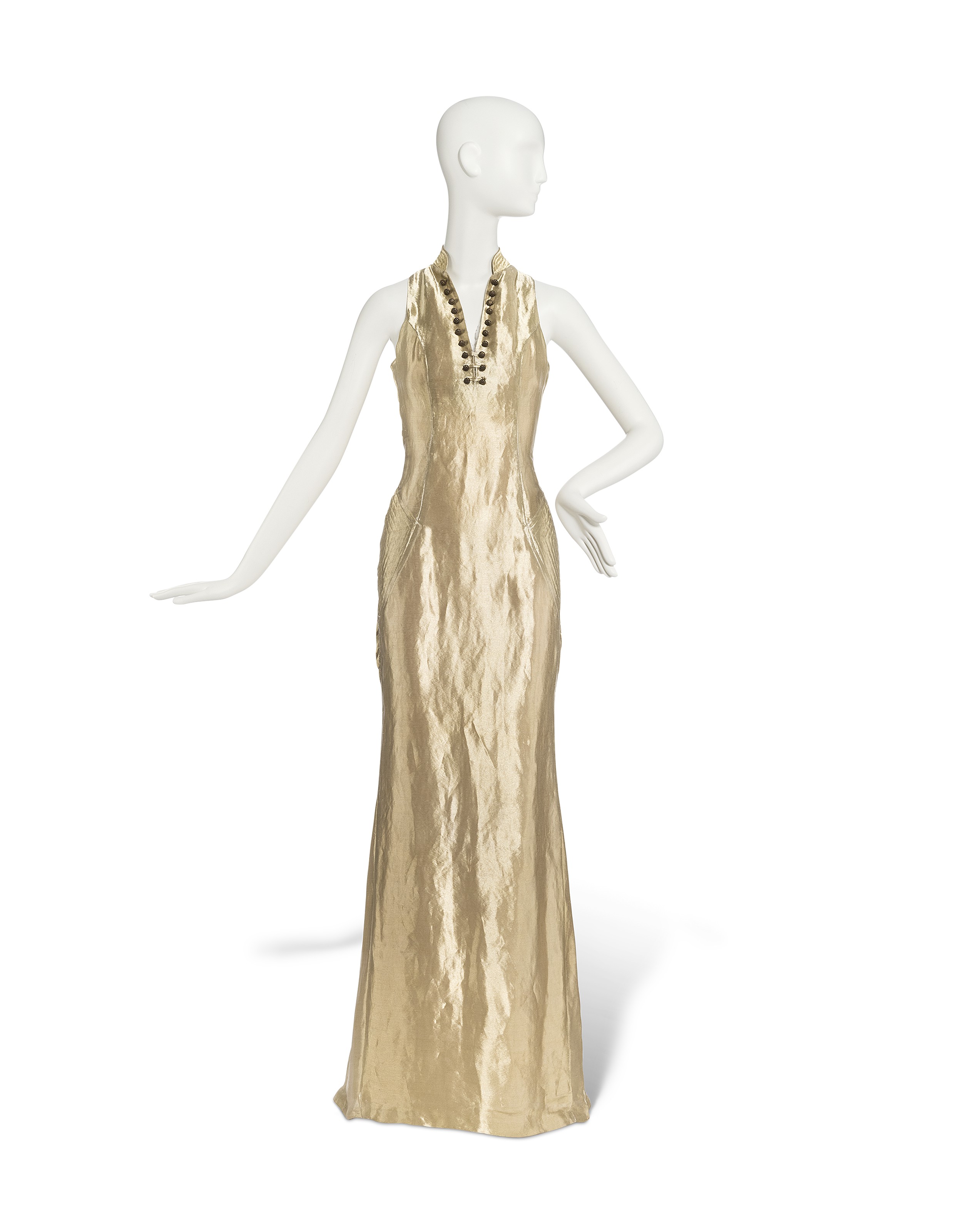 Gold lame hotsell evening gown