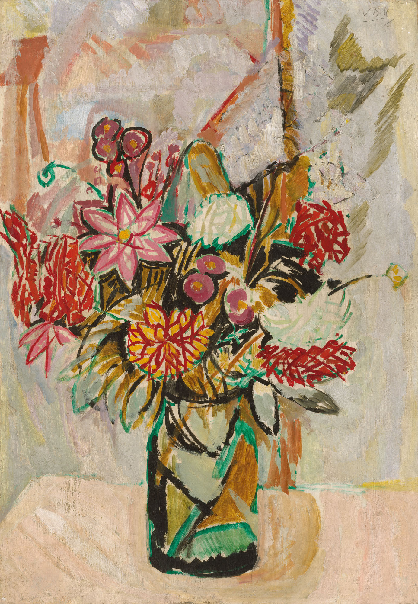 Vanessa Bell (1879-1961),&nbsp;Autumn Bouquet, 1912. Oil on board laid on panel. 28&frac34; x 20⅜ in (73 x 51.7 cm). Estimate: &pound;25,000-35,000. Offered in the Modern British Art Day Sale&nbsp;on 2 March 2021&nbsp;at Christie&rsquo;s in London