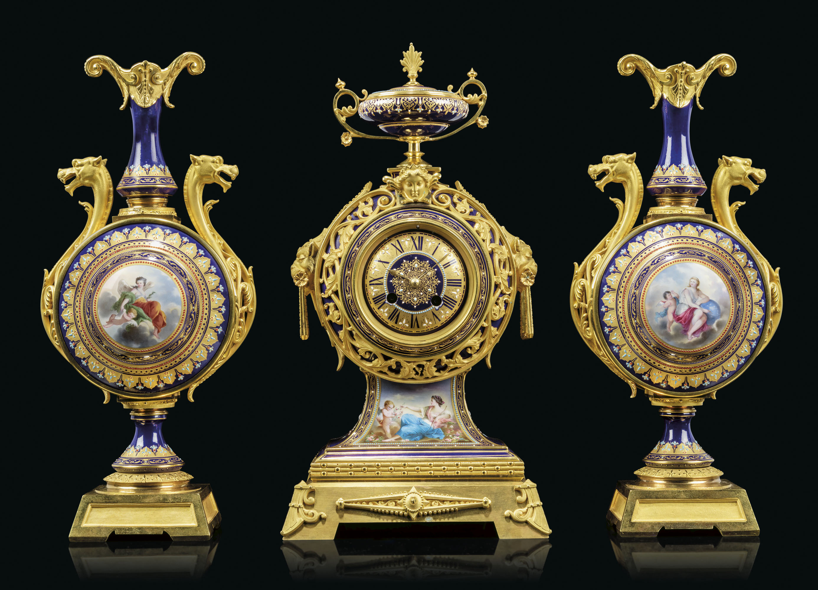 A MONUMENTAL MEISSEN PORCELAIN FLOWER-ENCRUSTED MIRROR FRAME, LATE