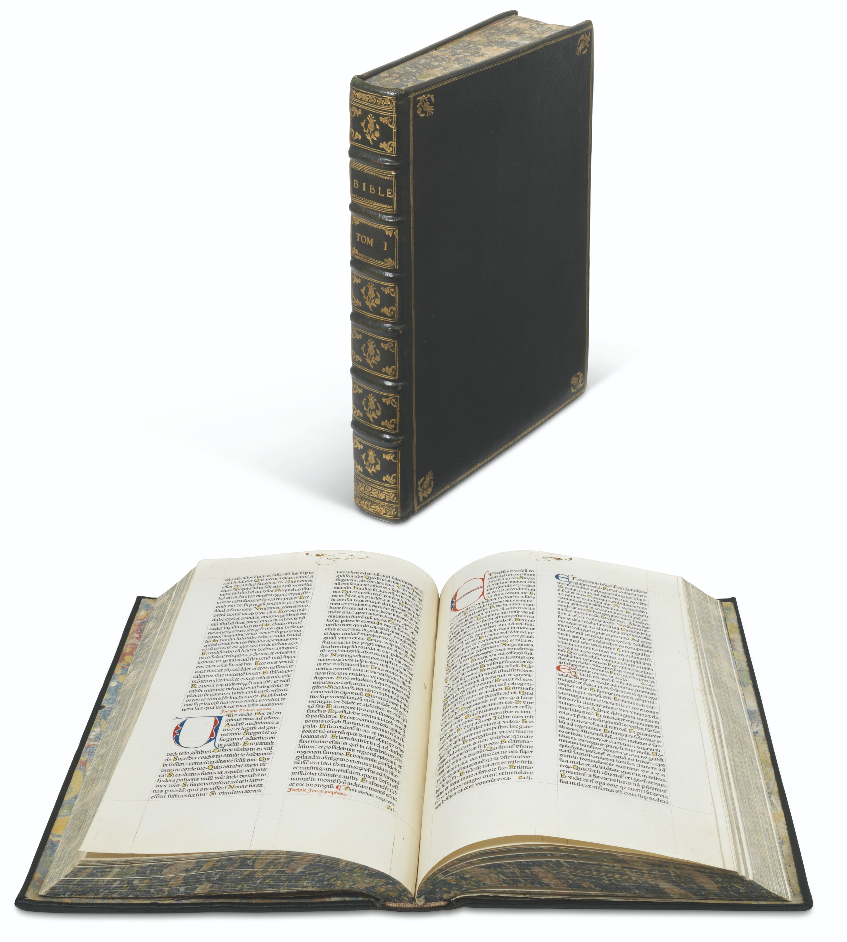 Bible, in Latin, Biblia Latina. Paris: Ulrich Gering, Martin Crantz and Michael Friburger [between 22 July 1476 and 21 July 1477].&nbsp;First and only Latin Bible printed in France, printed at the first press established there. 2 volumes, royal folio (364 x 254 mm). Estimate: &pound;250,000-350,000. Offered in&nbsp;Valuable Books and Manuscripts on 14 July 2021 at Christie&rsquo;s in London