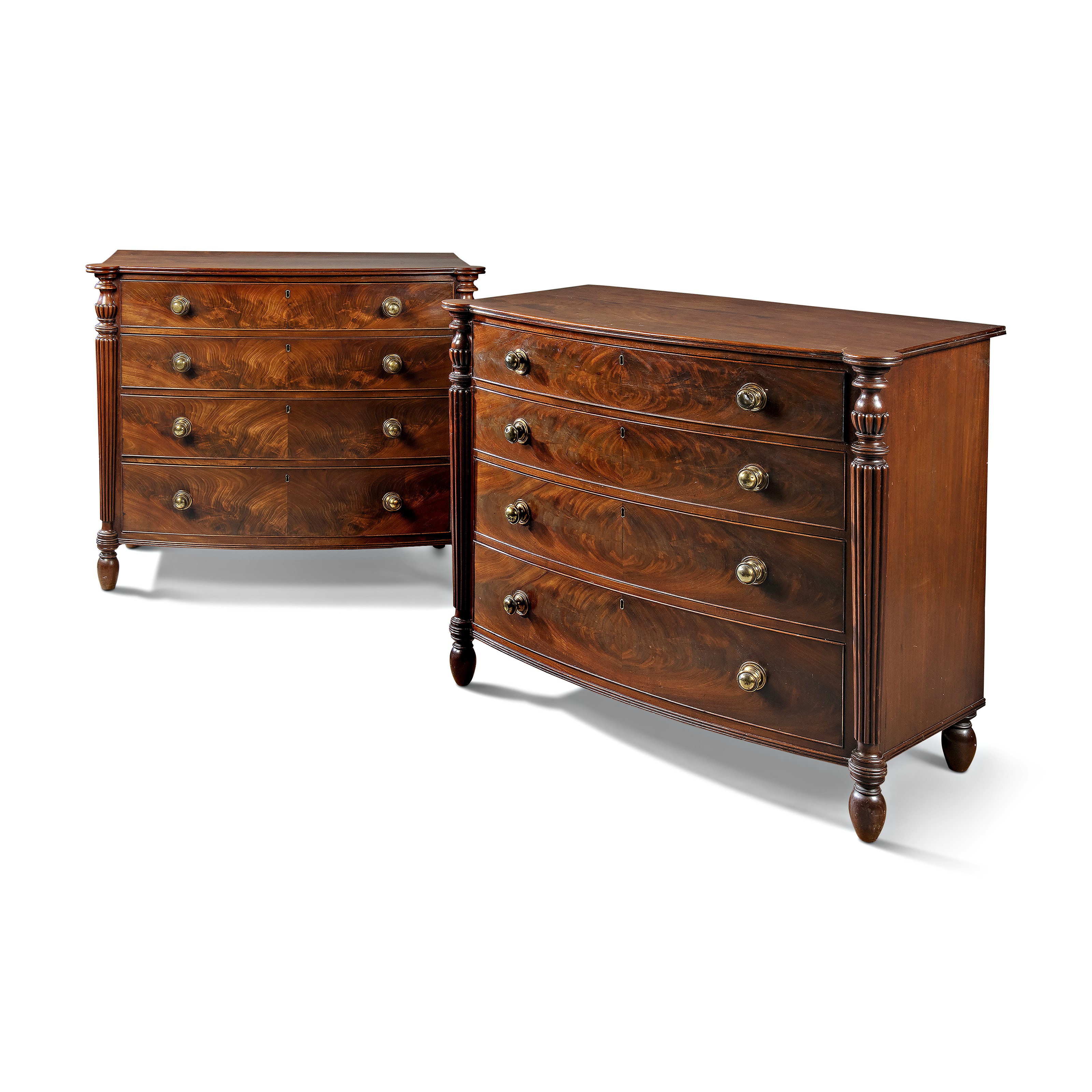 A pair of Regency mahogany bowfront chests, attributed to Gillows, circa 1810-20, sold for £10,000 on 16 November 2021 at Christie's Online