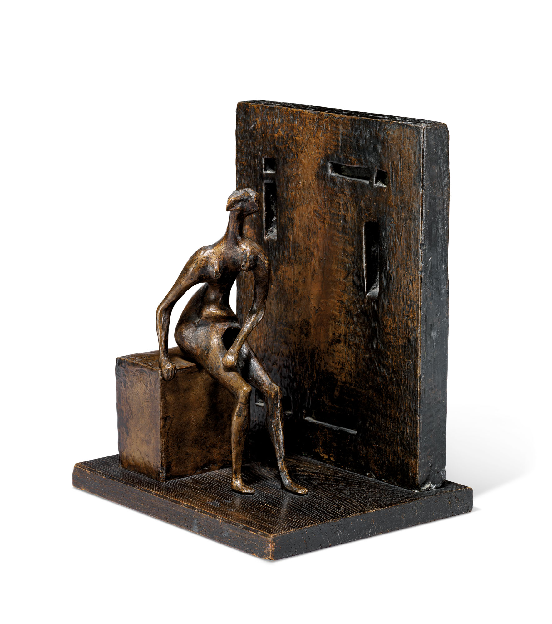 Maquette for Girl Seated Against Square Wall