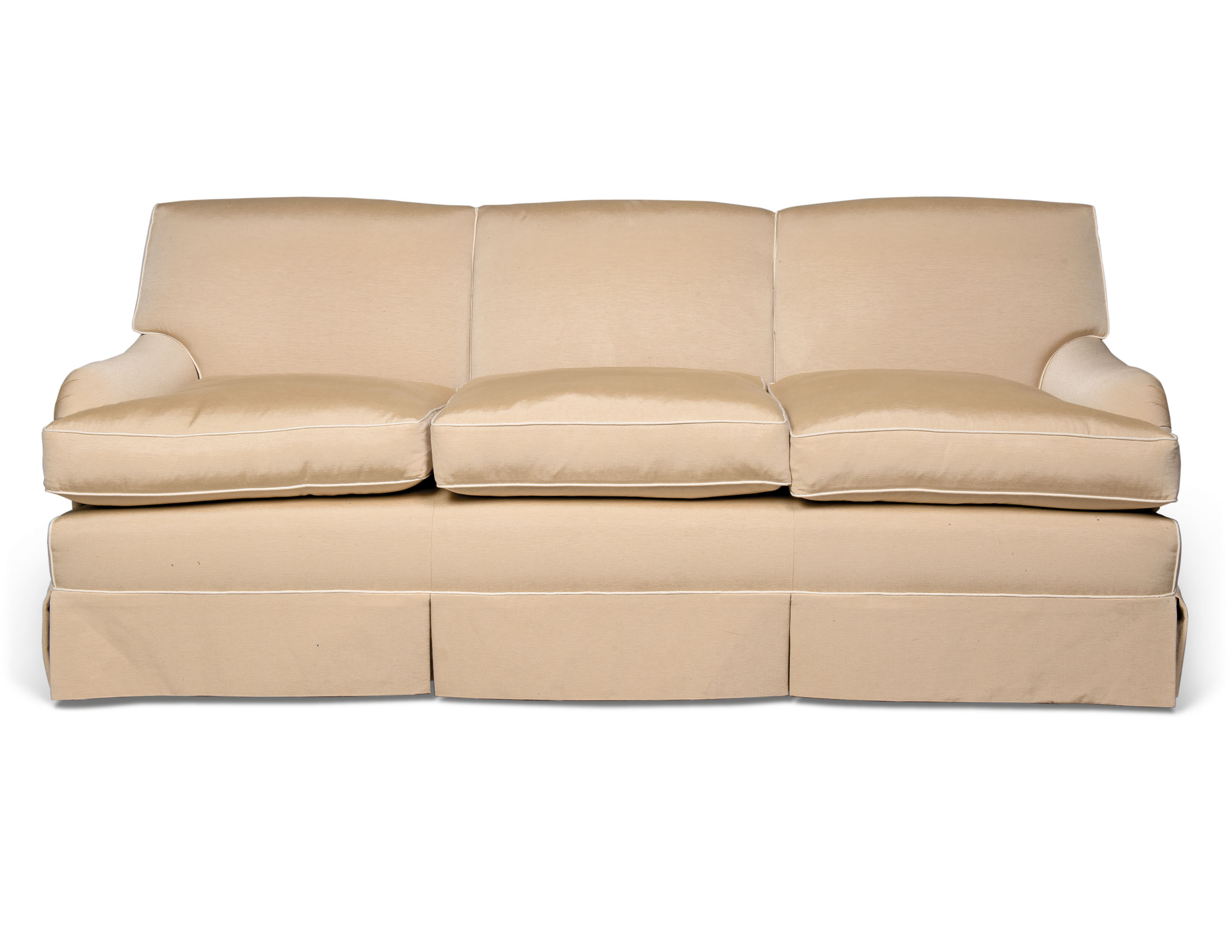 A 'KINGSWAY' OATMEAL REPP THREESEAT SOFA