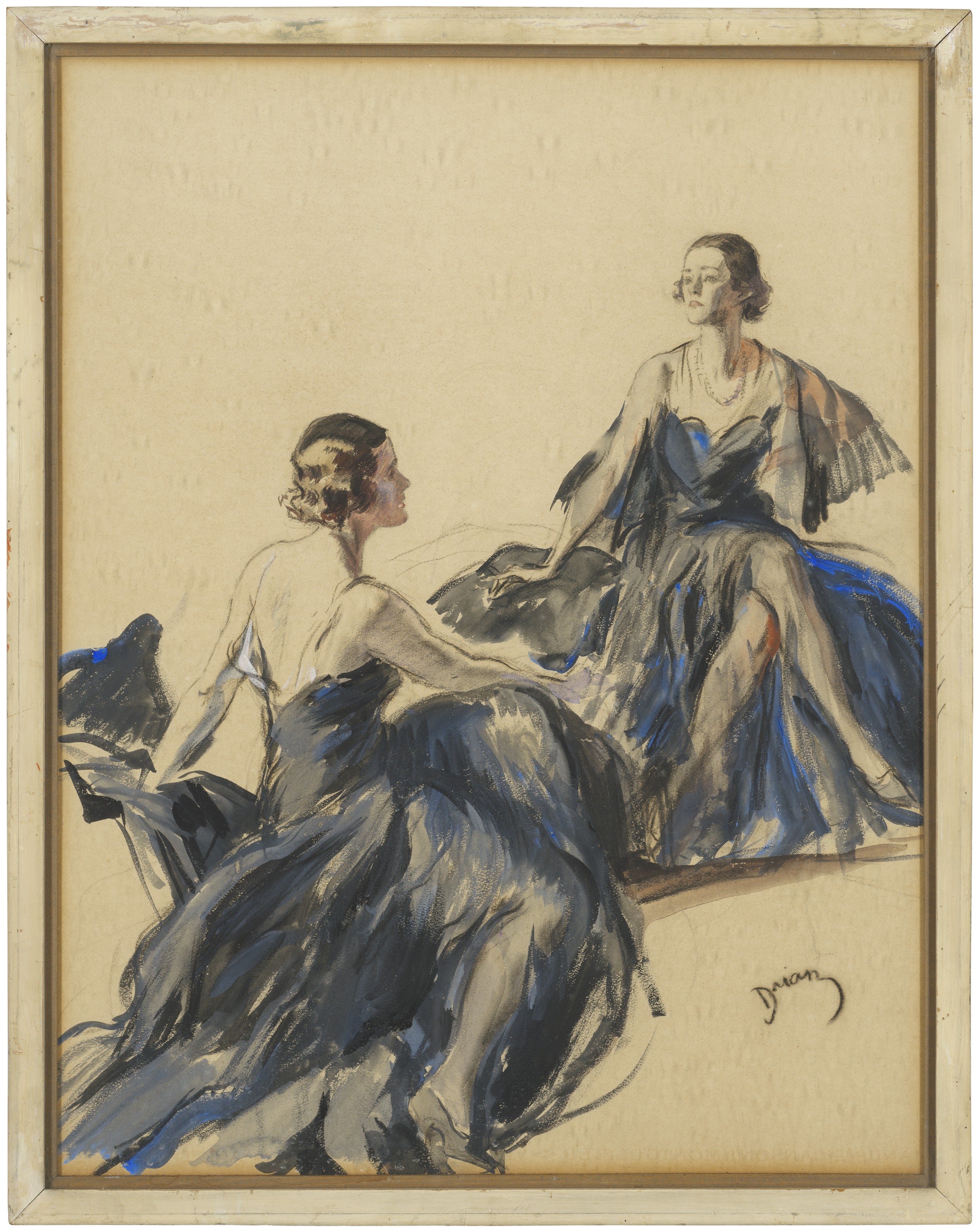 Etienne-Adrien Drian (1885-1961), Two portraits of Audrey James Field. Gouache and charcoal on cardboard. 26¾ x 20¾ in (67.5 x 52.8 cm). Estimate: £800-1,200. Offered in Julians Park and Six Private Collections: Live on 8 June 2021 at Christie’s in London