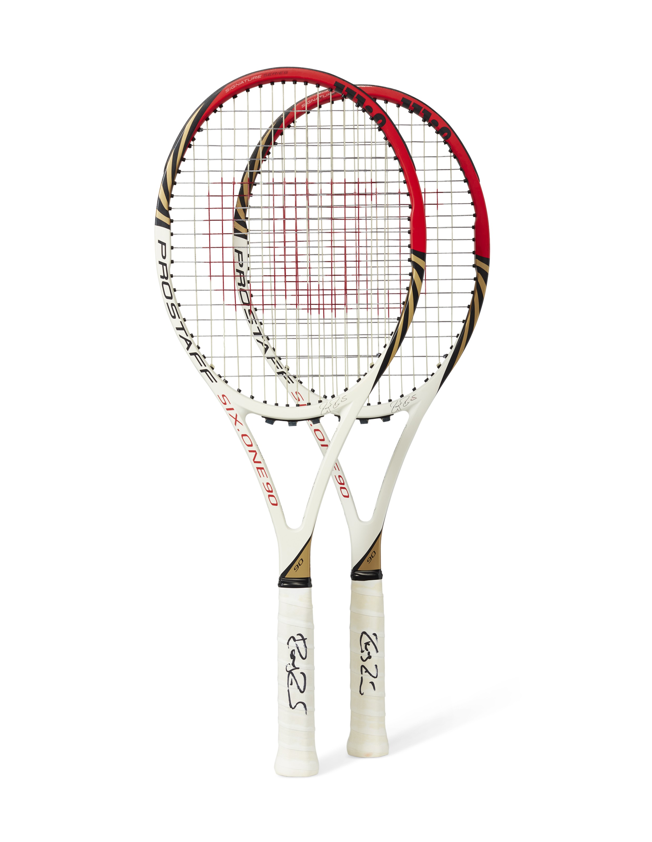 ROGER FEDERER'S TOURNAMENT RACKETS, US OPEN, 2012 Christie’s
