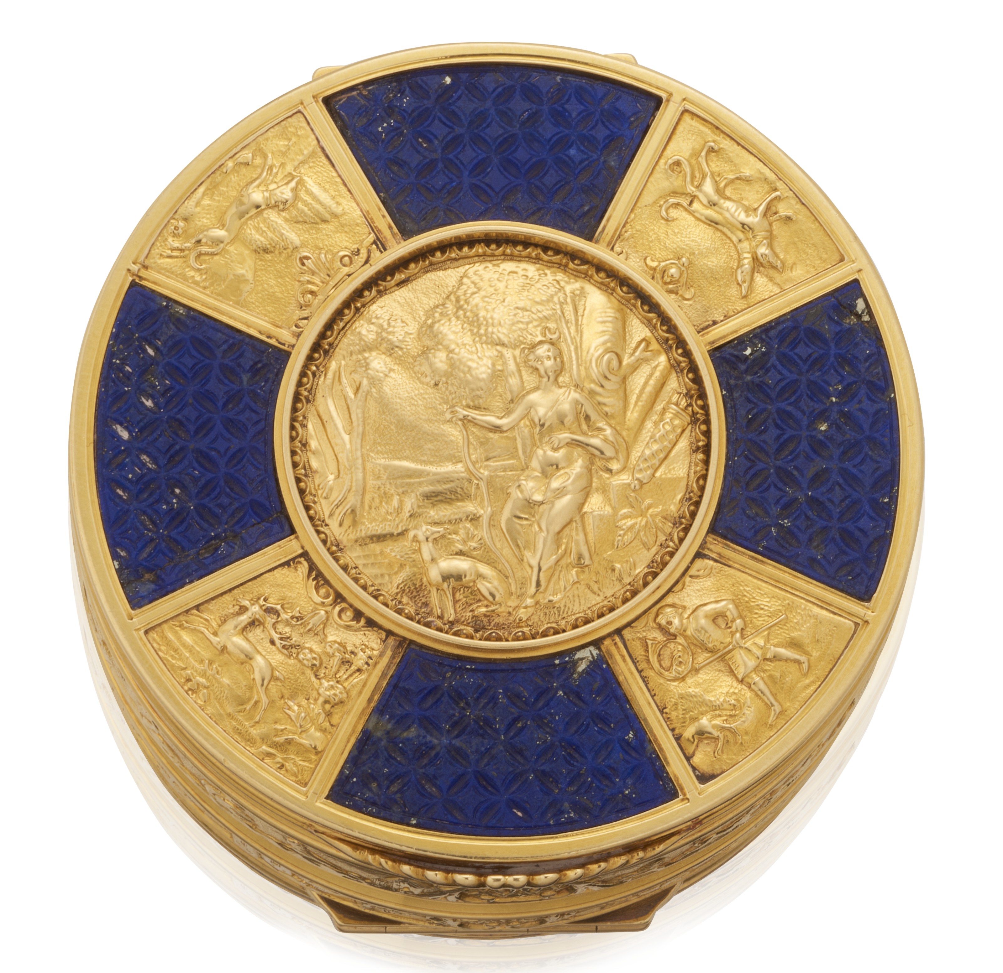 A George II gold and hardstone double-opening snuff-box, probably London, circa 1750. Sold for &pound;35,000 on 16 December 2021 at Christie&rsquo;s in London