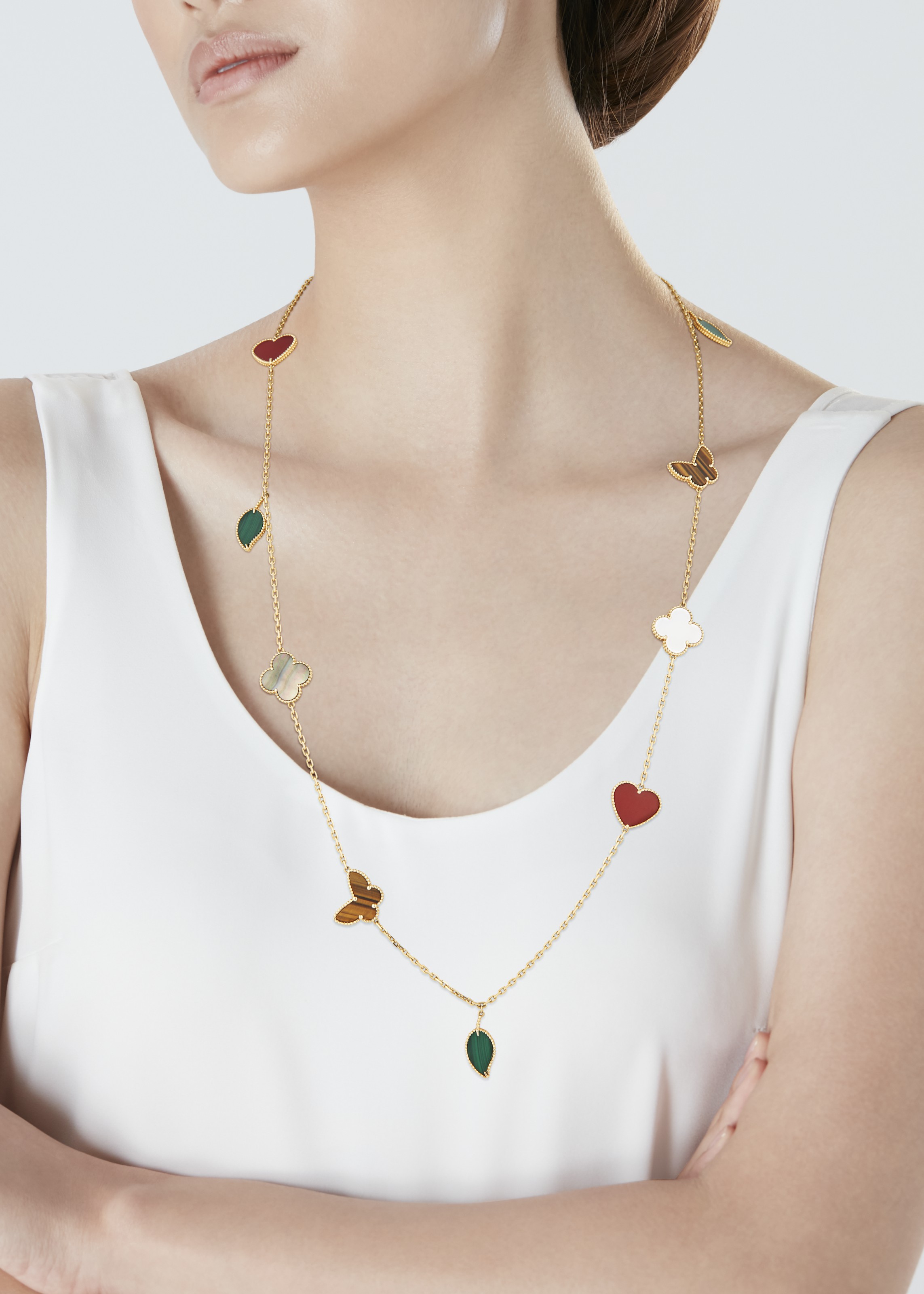 VAN CLEEF & ARPELS MULTI-GEM 'ALHAMBRA' NECKLACE, | Christie's