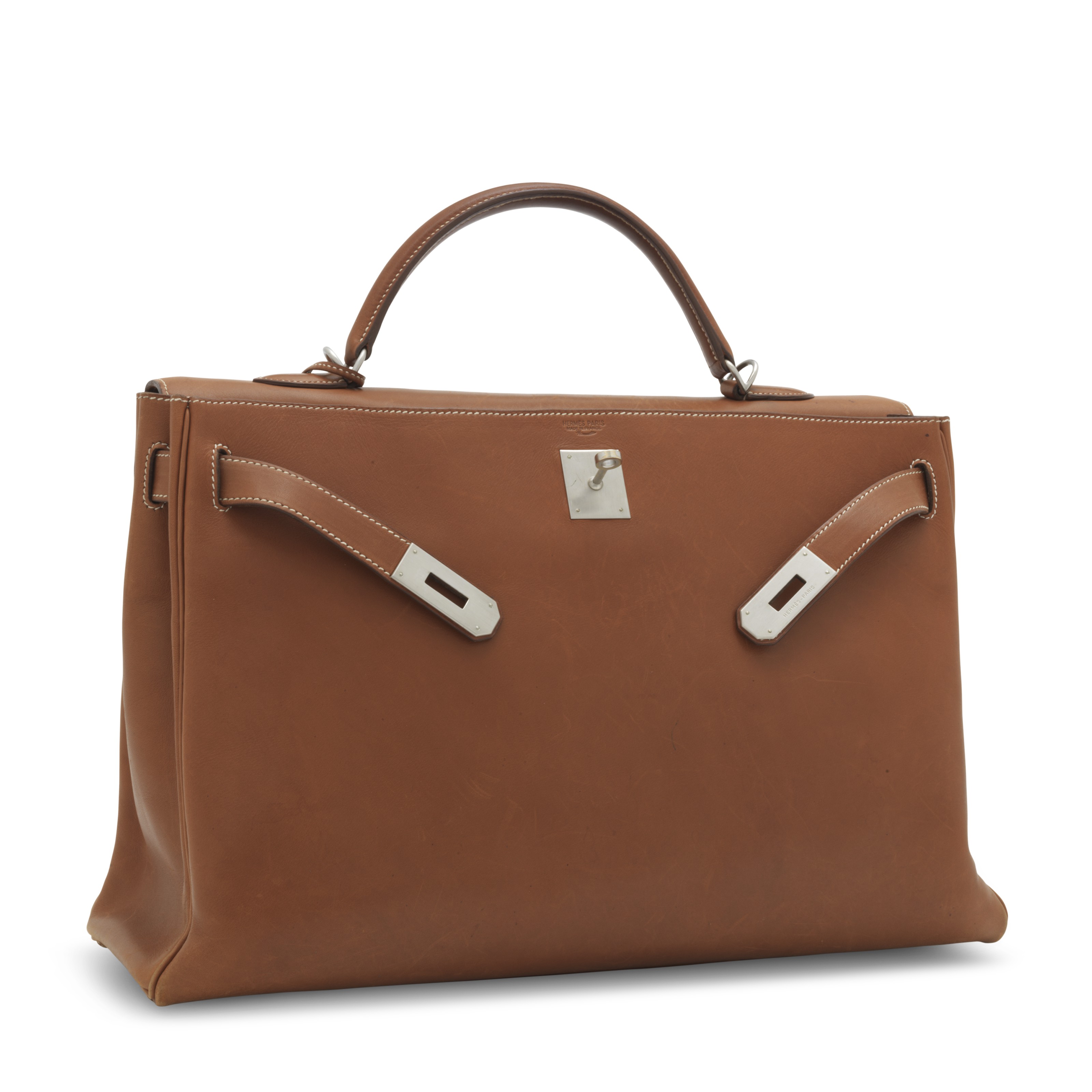 A NATUREL BARENIA RETOURNÉ KELLY 40 WITH BRUSHED PALLADIUM