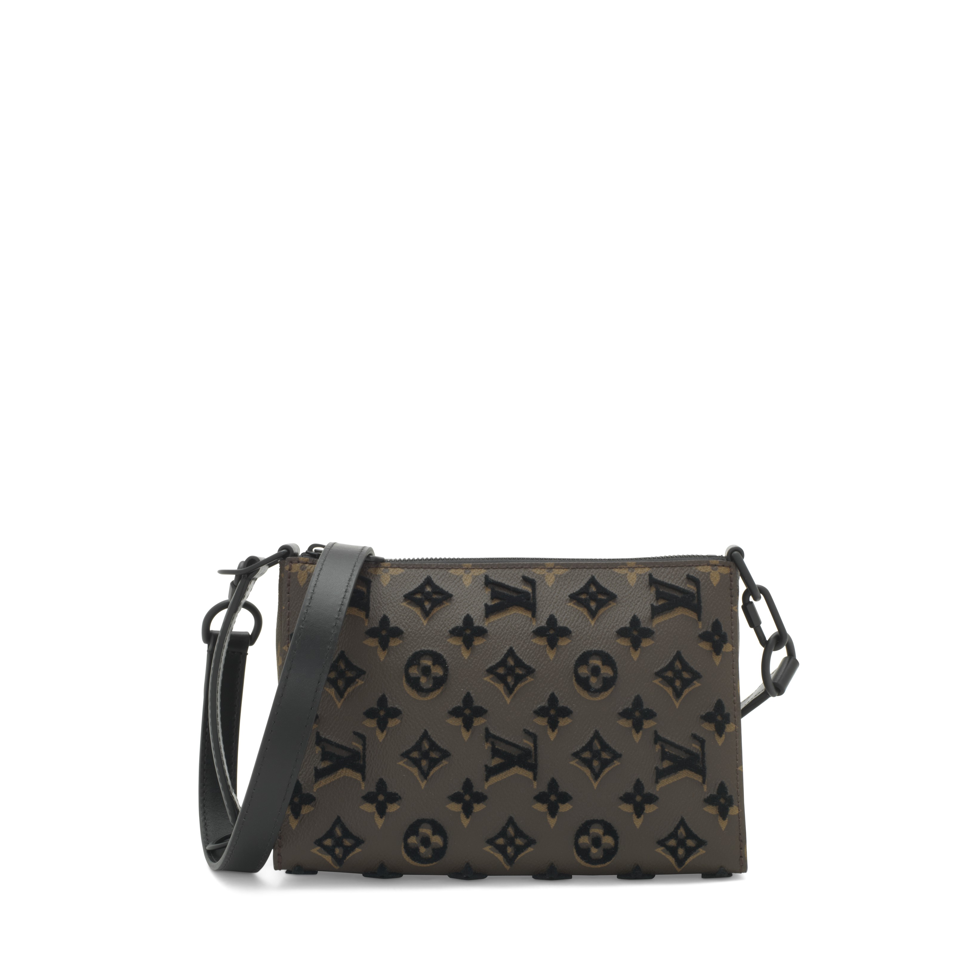 A LIMITED EDITION BLACK MONOGRAM TUFFETAGE TRIANGLE MESSENGER BAG, LOUIS  VUITTON, 2020