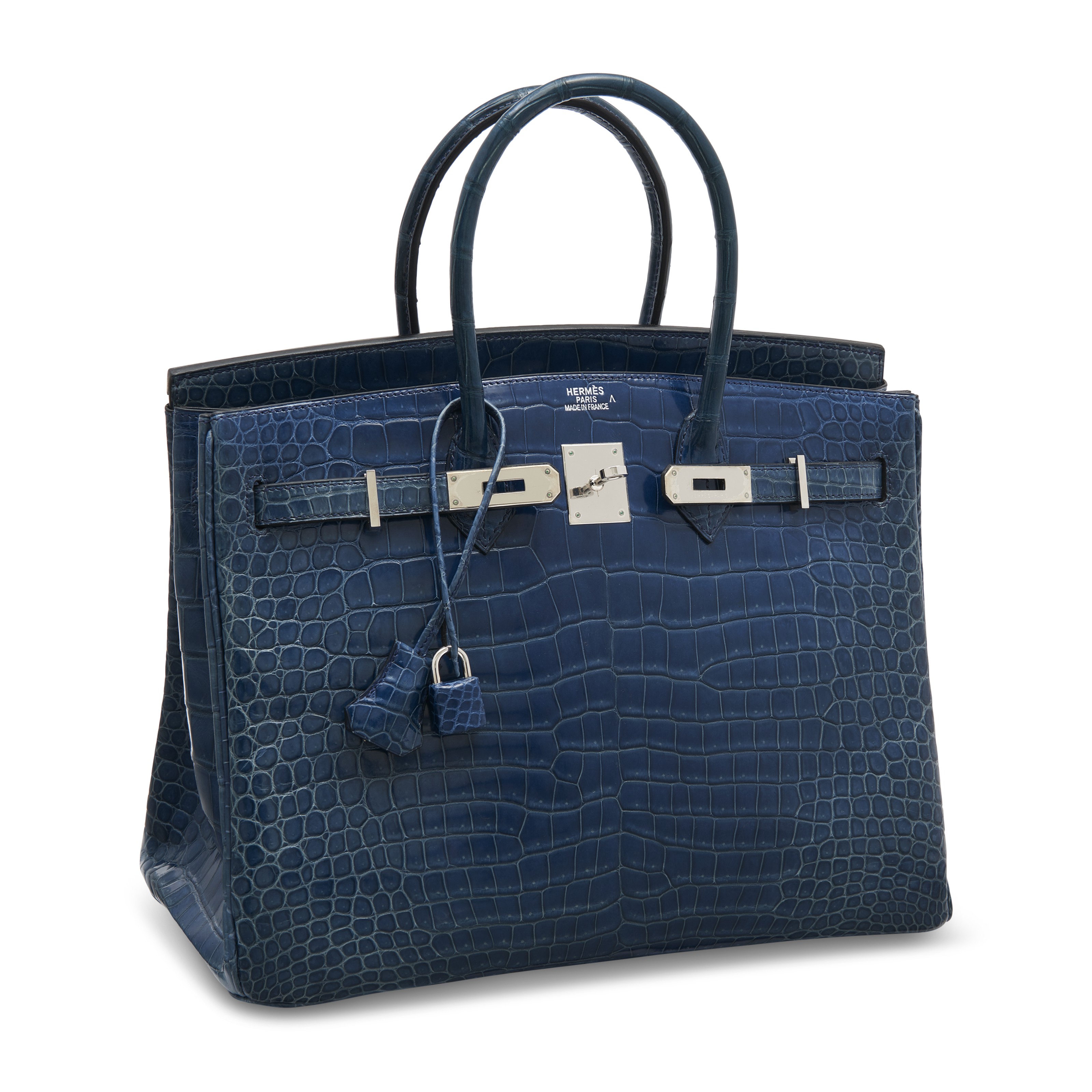 A SHINY BLEU ABYSSE POROSUS CROCODILE BIRKIN 35 WITH PALLADIUM HARDWARE HERMES 2005 Christie s