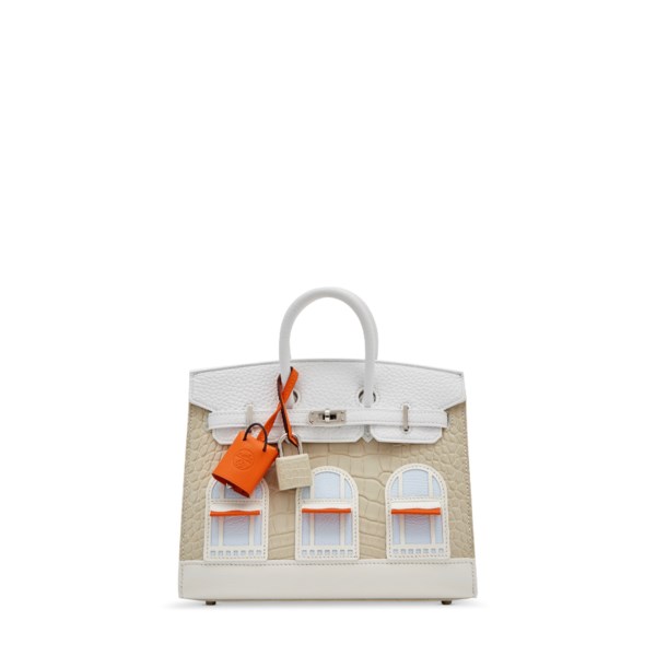 Hermès Beton Matte Alligator, White Togo, Blue Brume Chèvre And White,  Orange H And Craie Swift Neige Faubourg Birkin 20 Sellier Palladium  Hardware, 2021 Available For Immediate Sale At Sotheby's