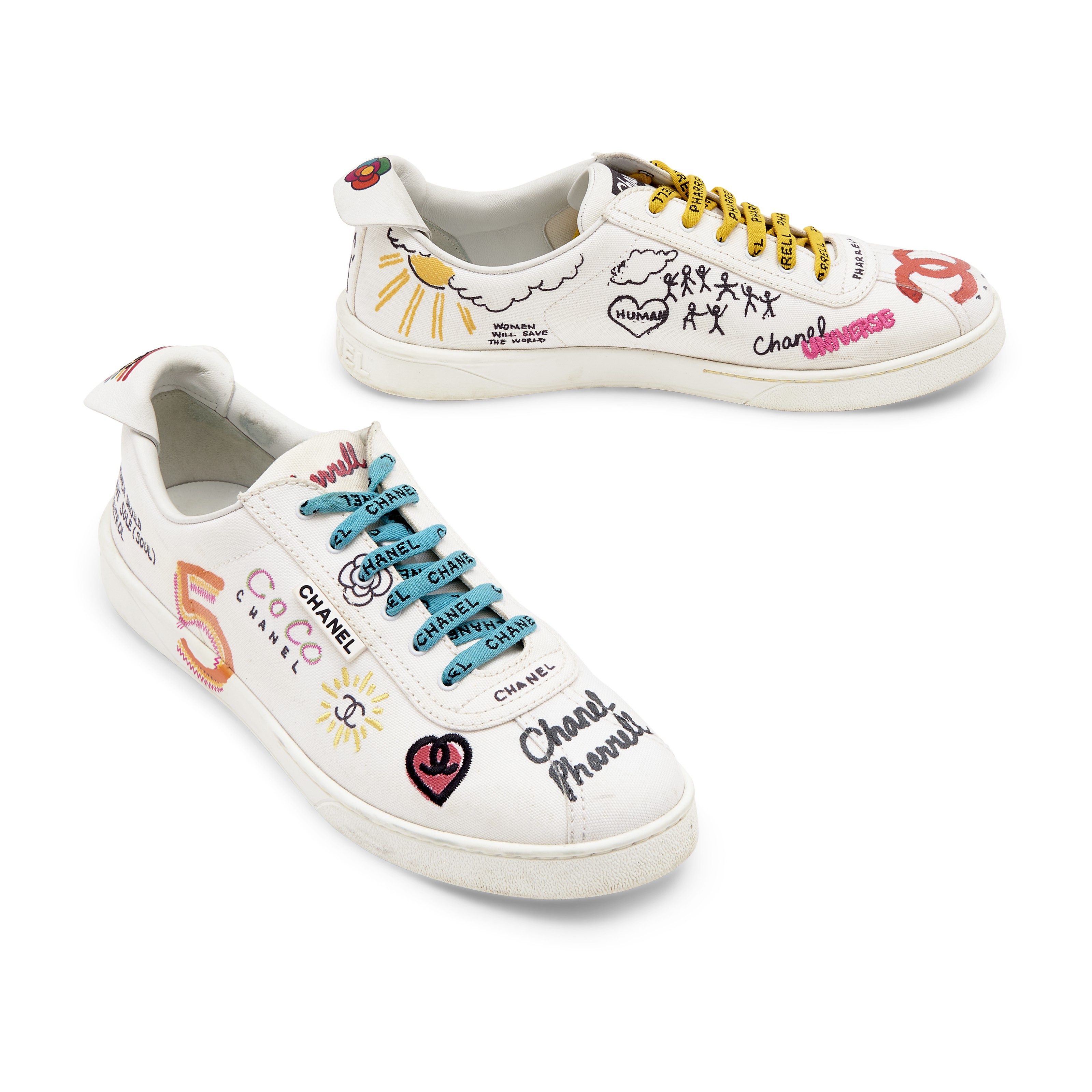 Chanel pharrell graffiti sneakers deals