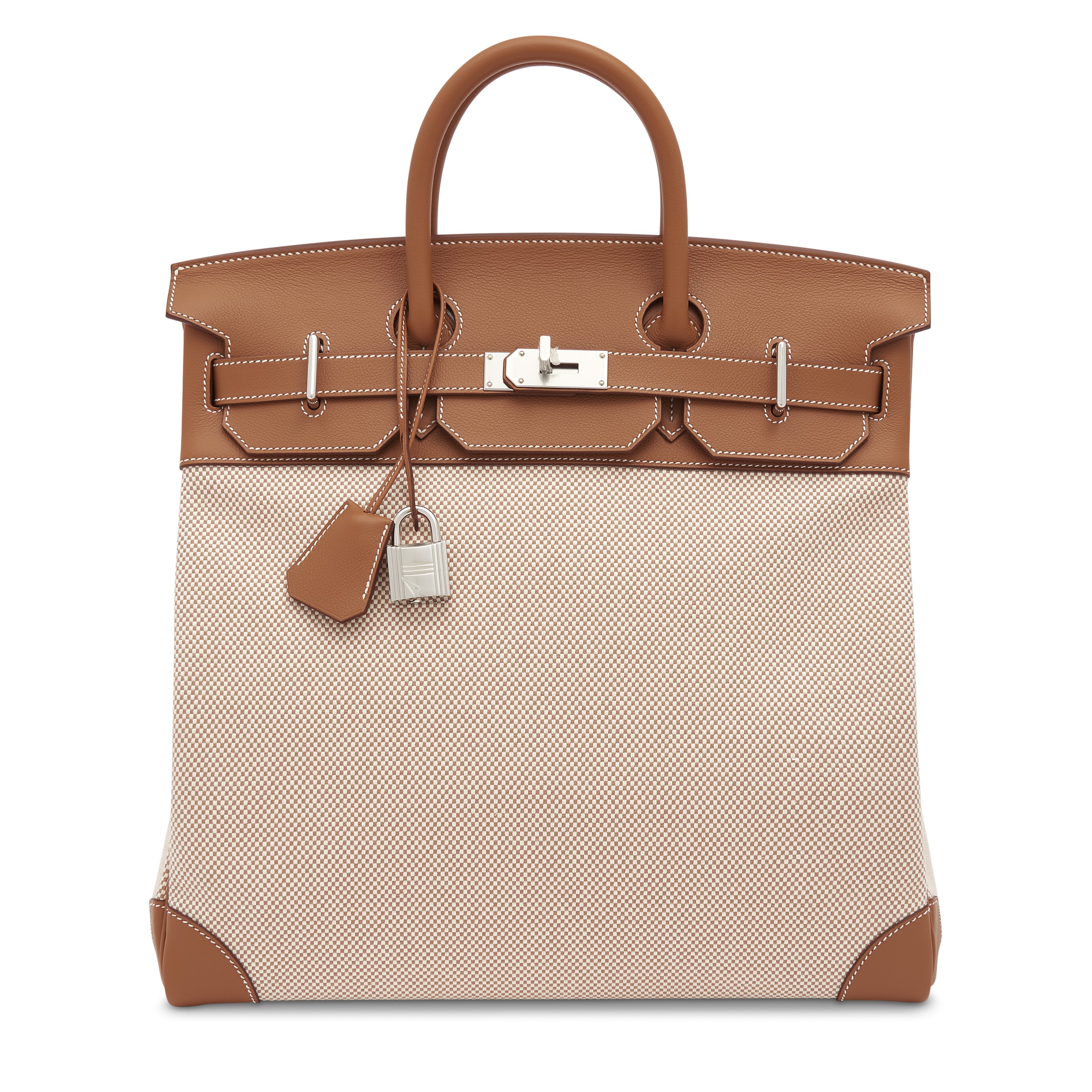 A GOLD EVERCOLOR LEATHER CRISS VIKING CANVAS HAC BIRKIN 40 WITH