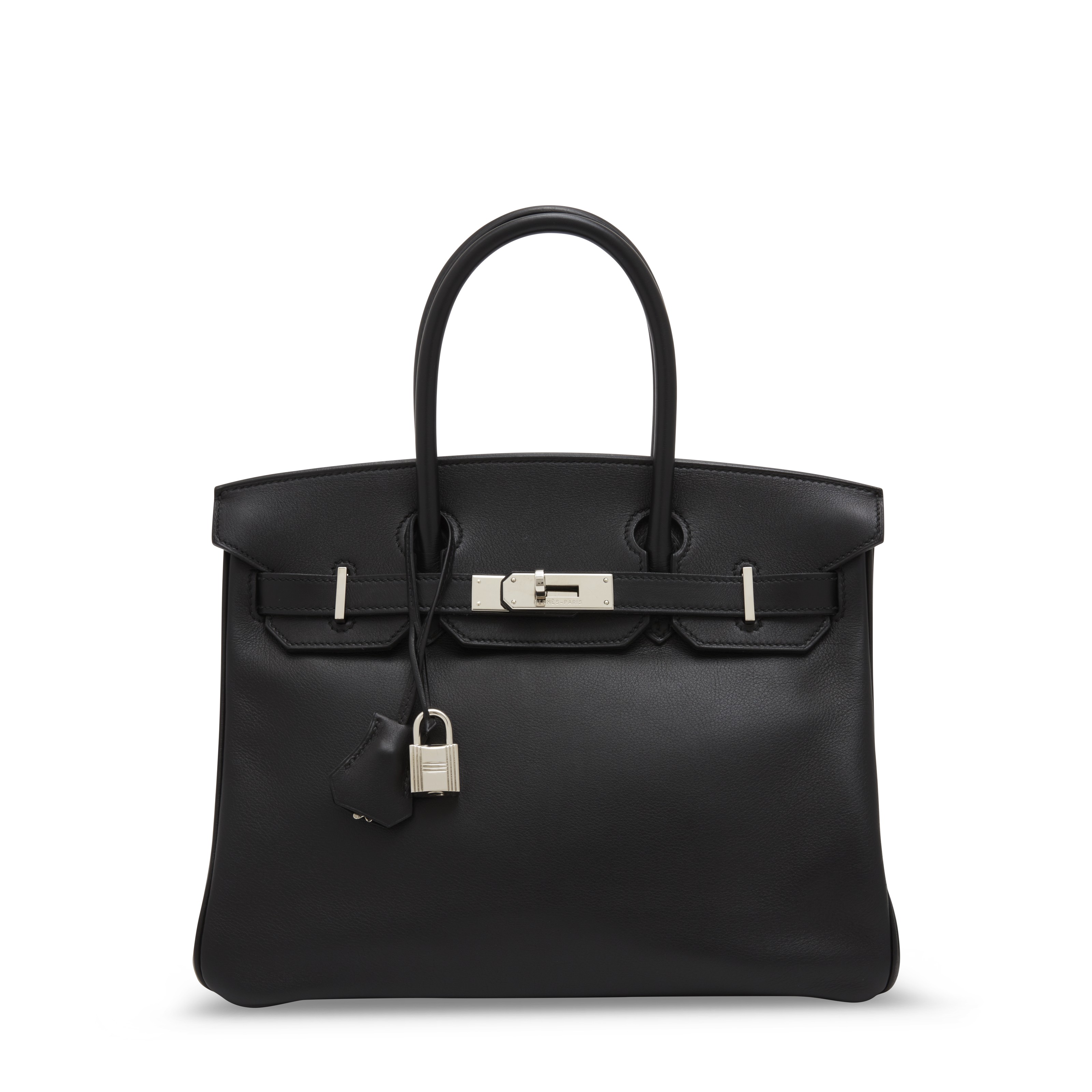 A BLACK SWIFT LEATHER BIRKIN 30 WITH PALLADIUM HARDWARE HERM S