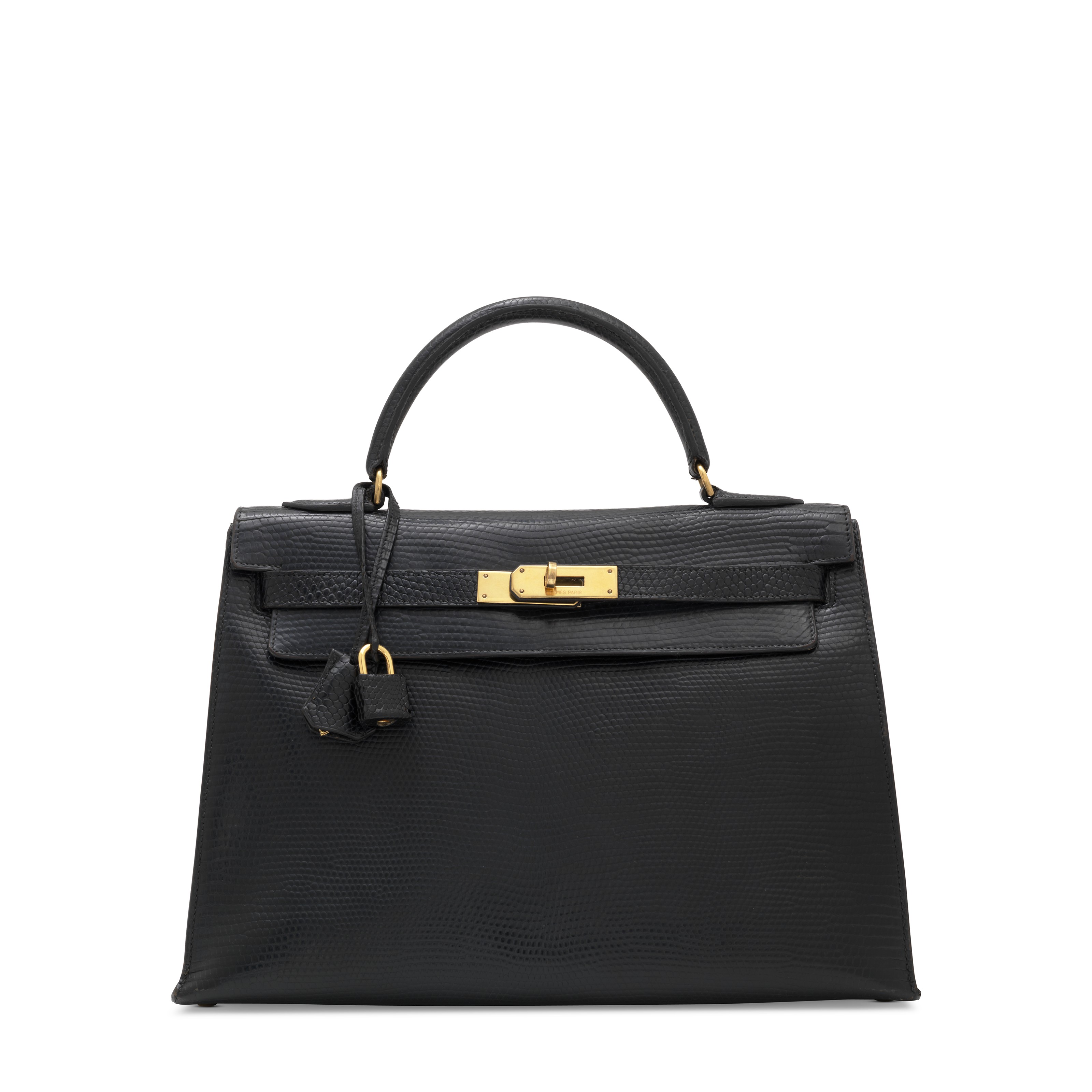 A BLACK CALF BOX LEATHER MICRO MINI KELLY 15 WITH GOLD HARDWARE