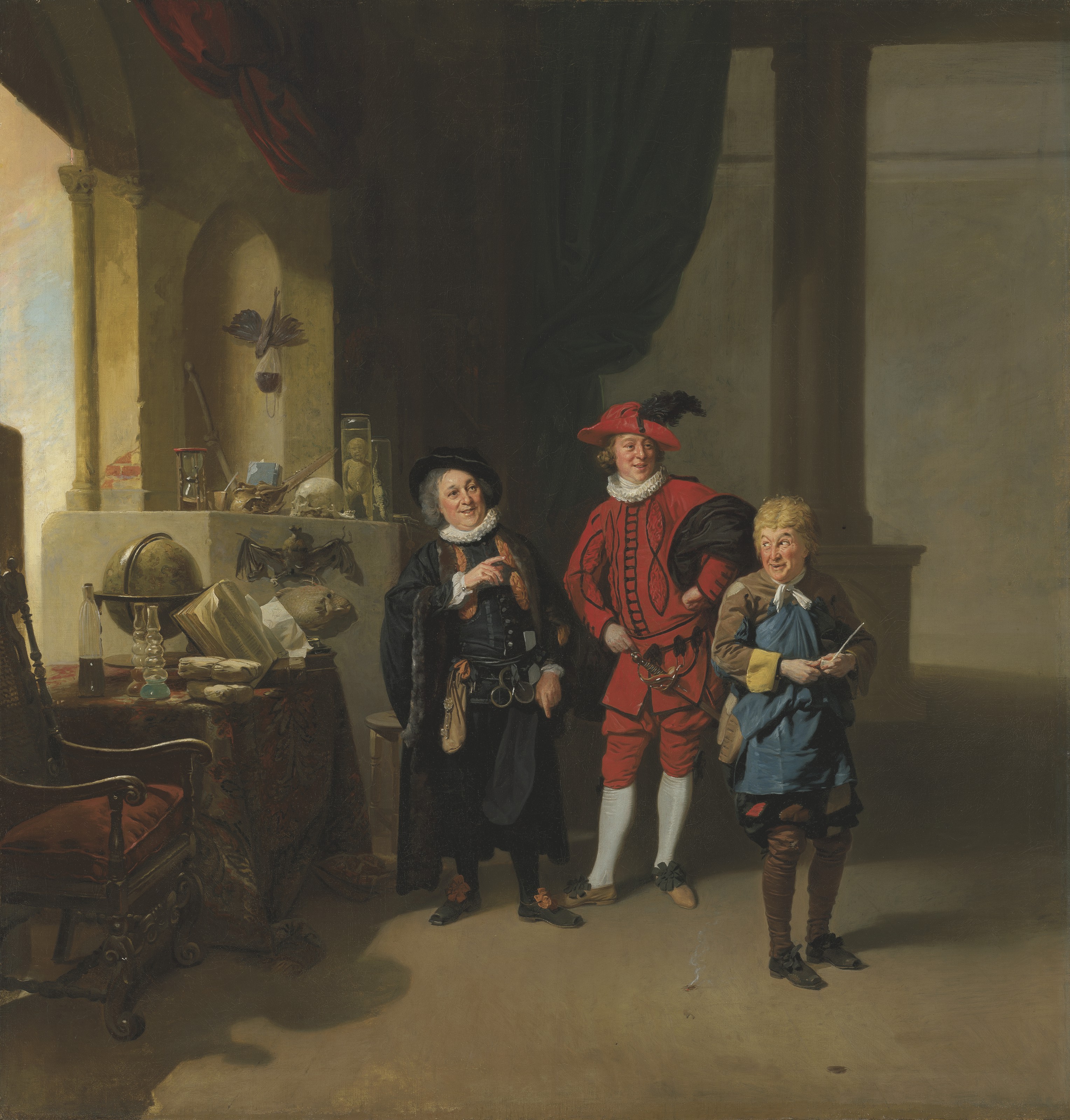 Johann Zoffany, R.A. (Frankfurt 1733-1810 London), Garrick with Burton and Palmer in 'The Alchymist'. Oil on canvas. 41⅞ x 40⅛ in (106.5 x 101.9 cm). Sold for &pound;1,042,500 on 8 July 2021 at Christie&rsquo;s in London