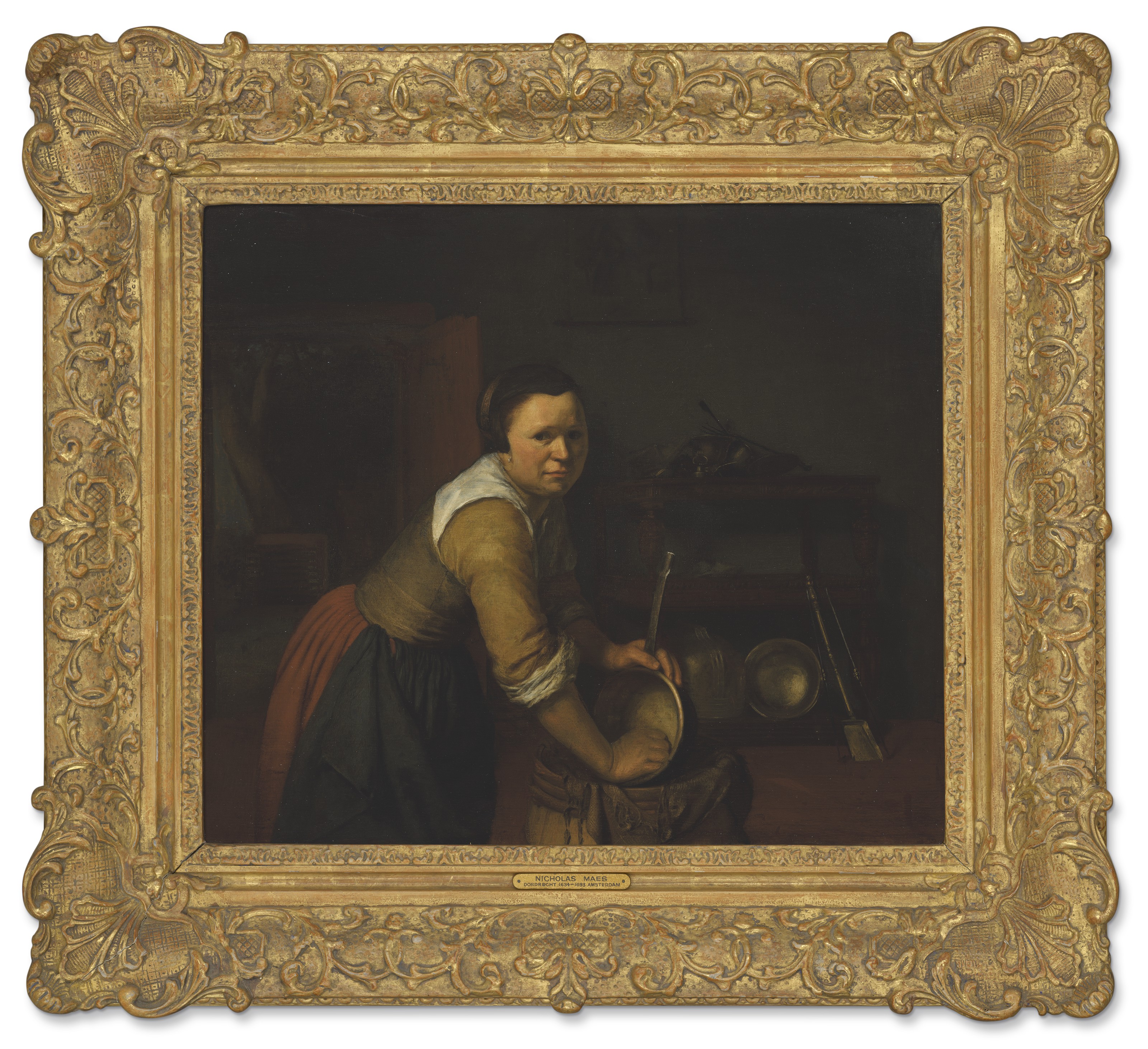 Catalog image of A maid washing pans in a kitchen