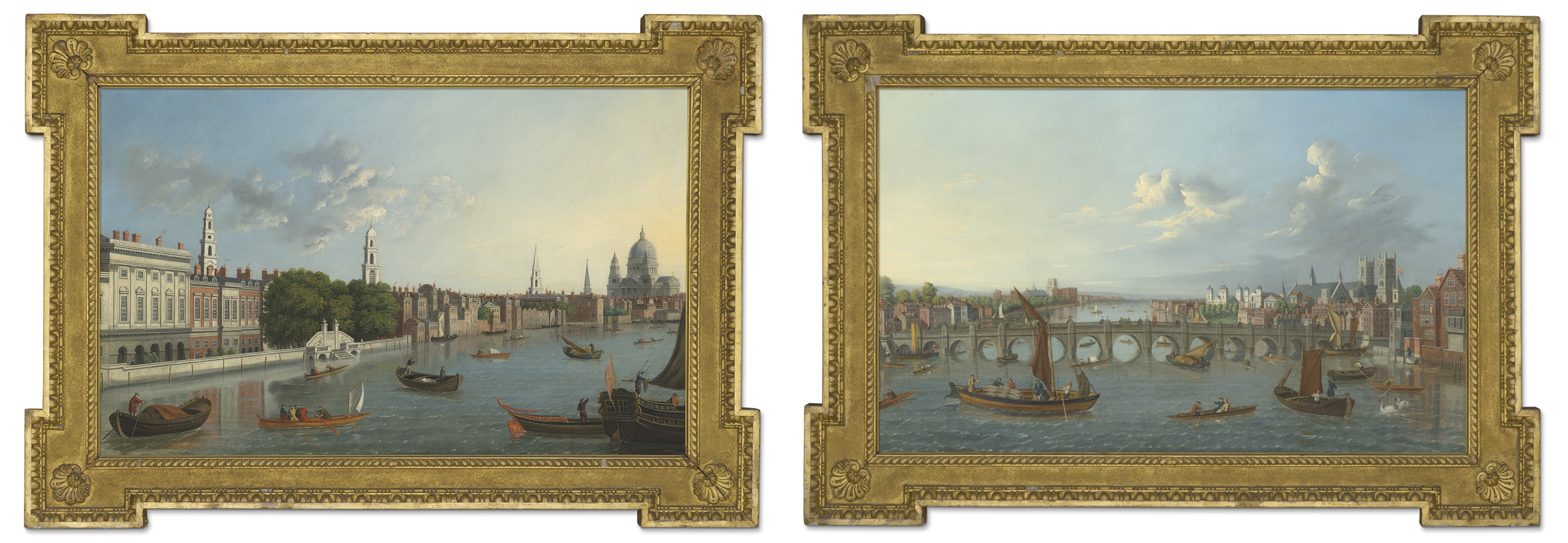 Old Somerset House from the River Thames, London - Giovanni Canaletto - Framed art Print