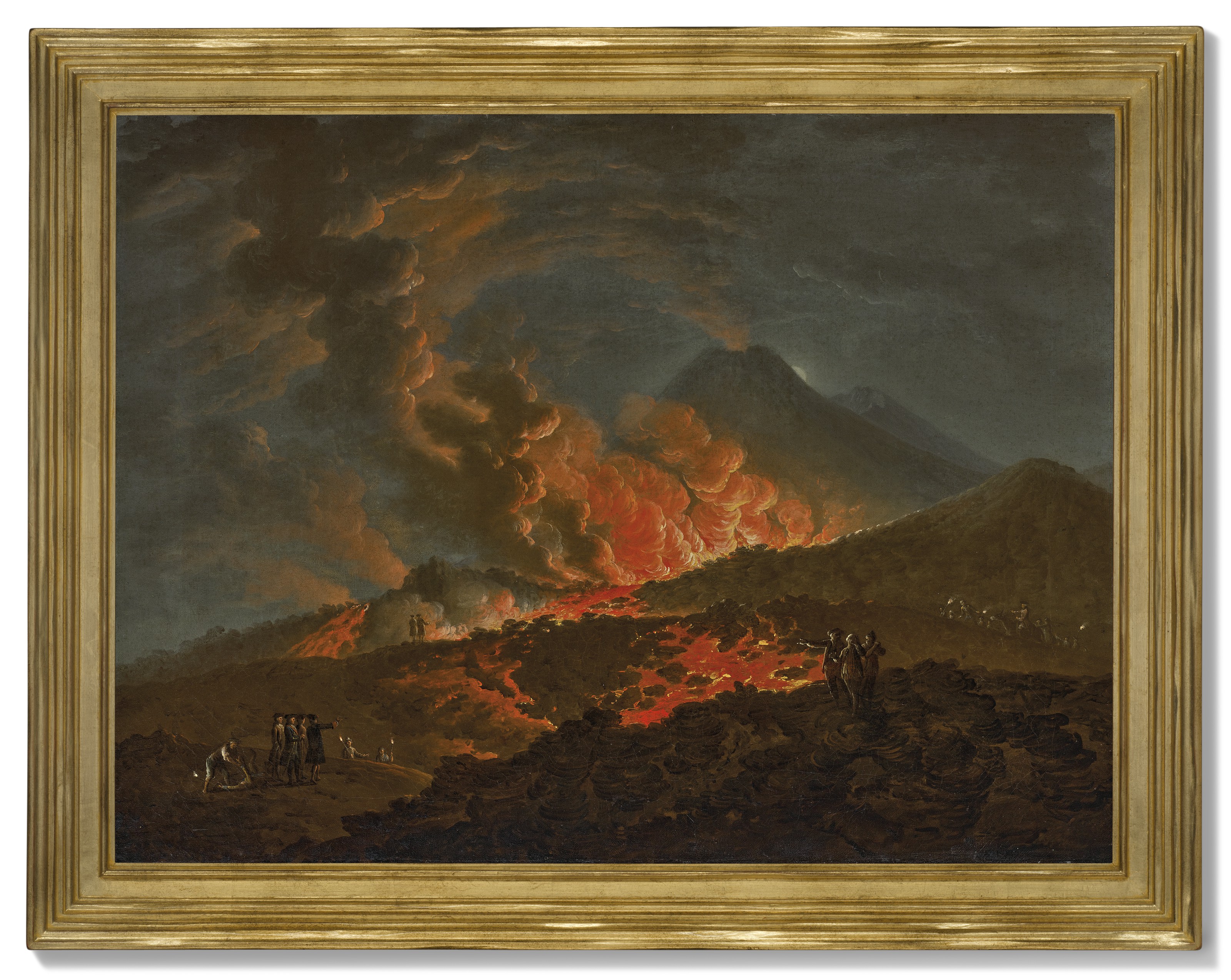 Catalog image of Vesuvius erupting at night