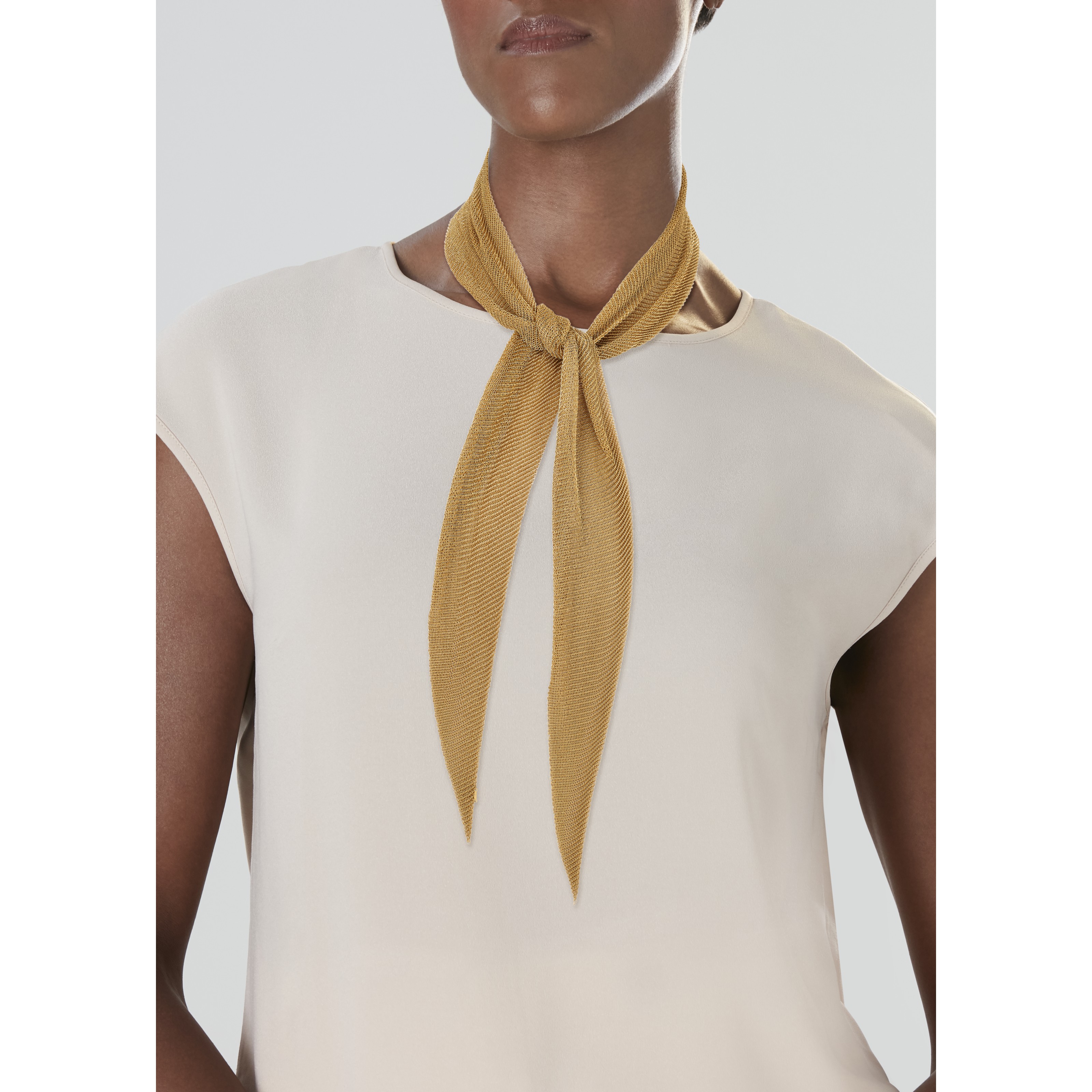 TIFFANY CO. ELSA PERETTI GOLD AND TWO SILVER MESH SCARF