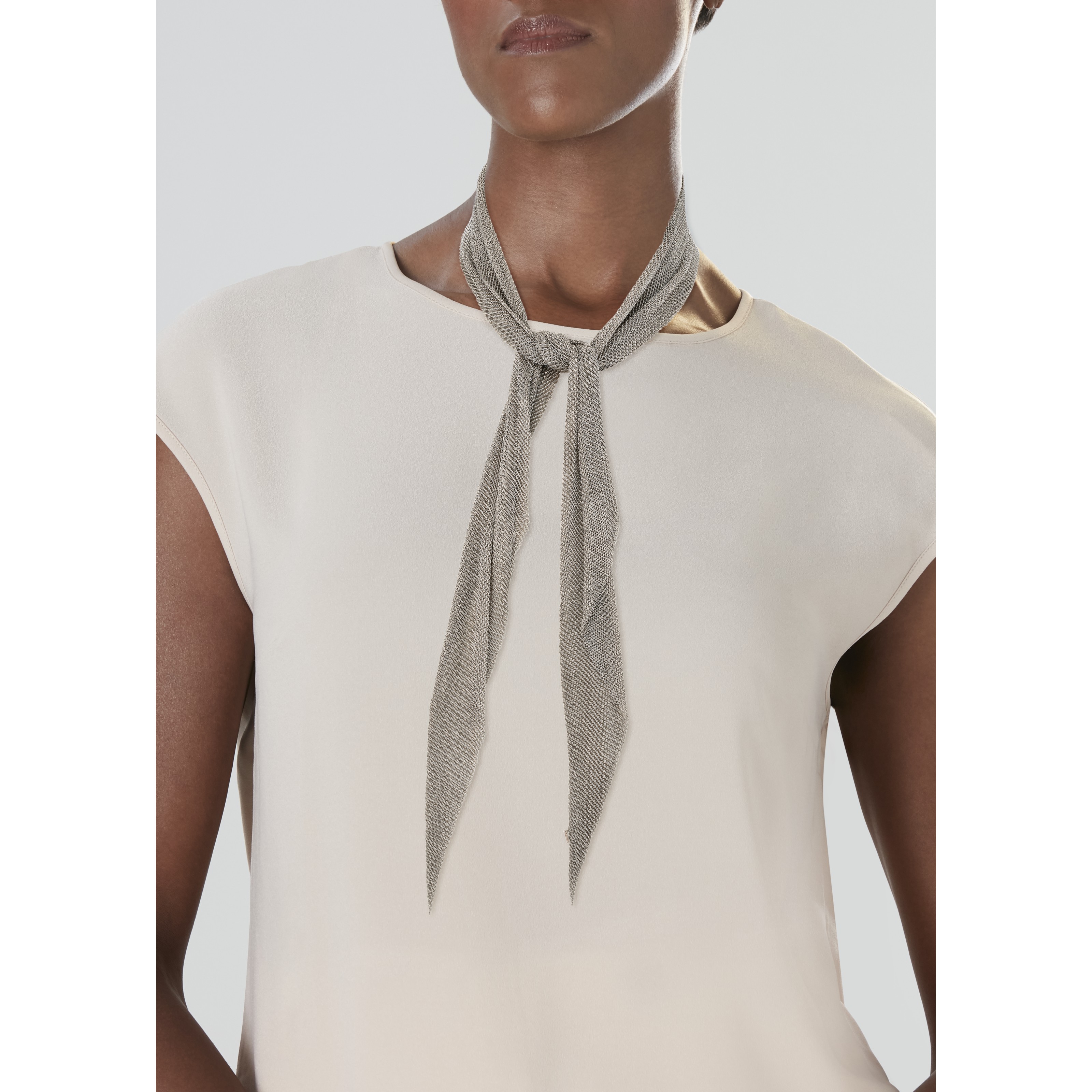 TIFFANY CO. ELSA PERETTI GOLD AND TWO SILVER MESH SCARF NECKLACES Christie s