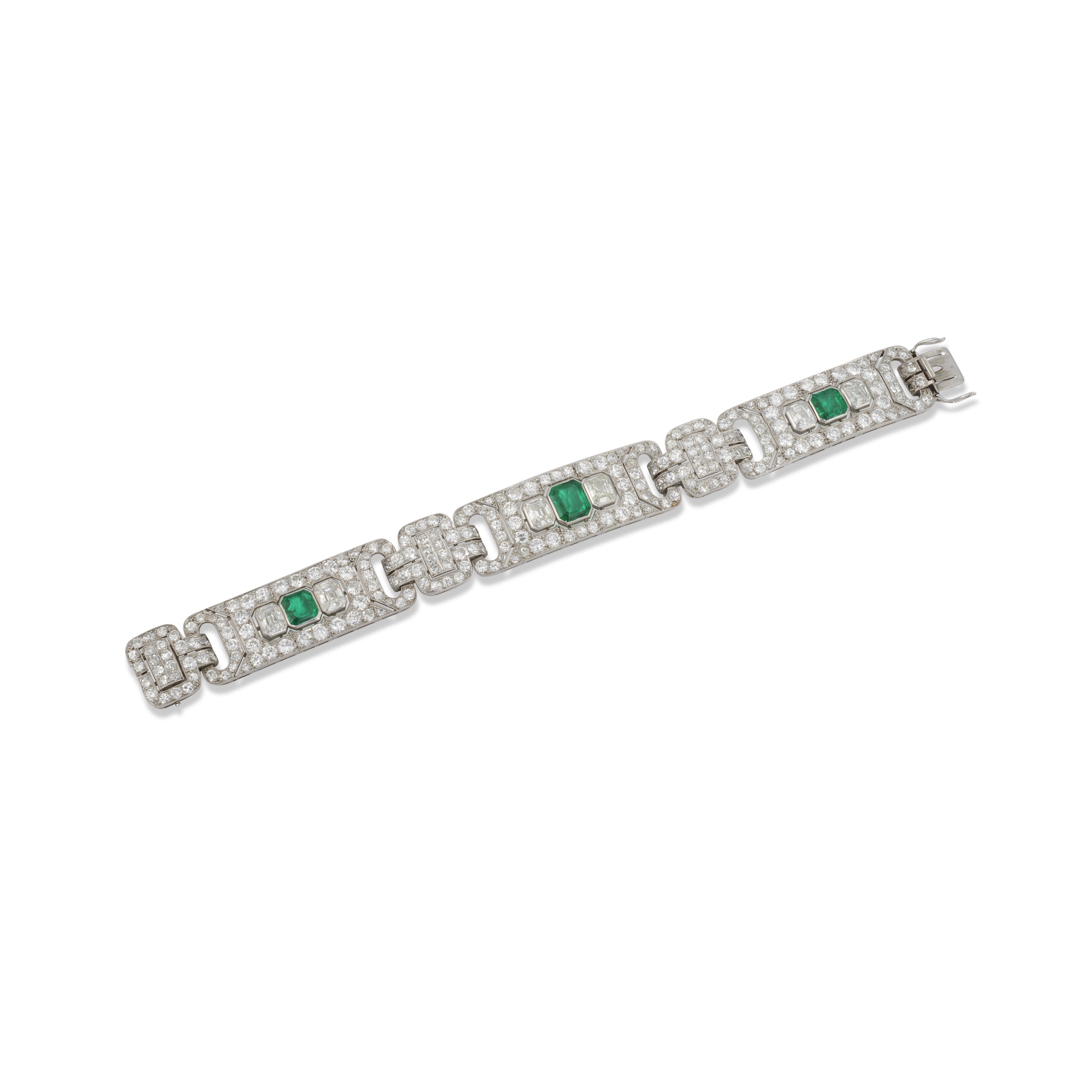 CHAUMET ART DECO EMERALD AND DIAMOND BRACELET, Christie’s