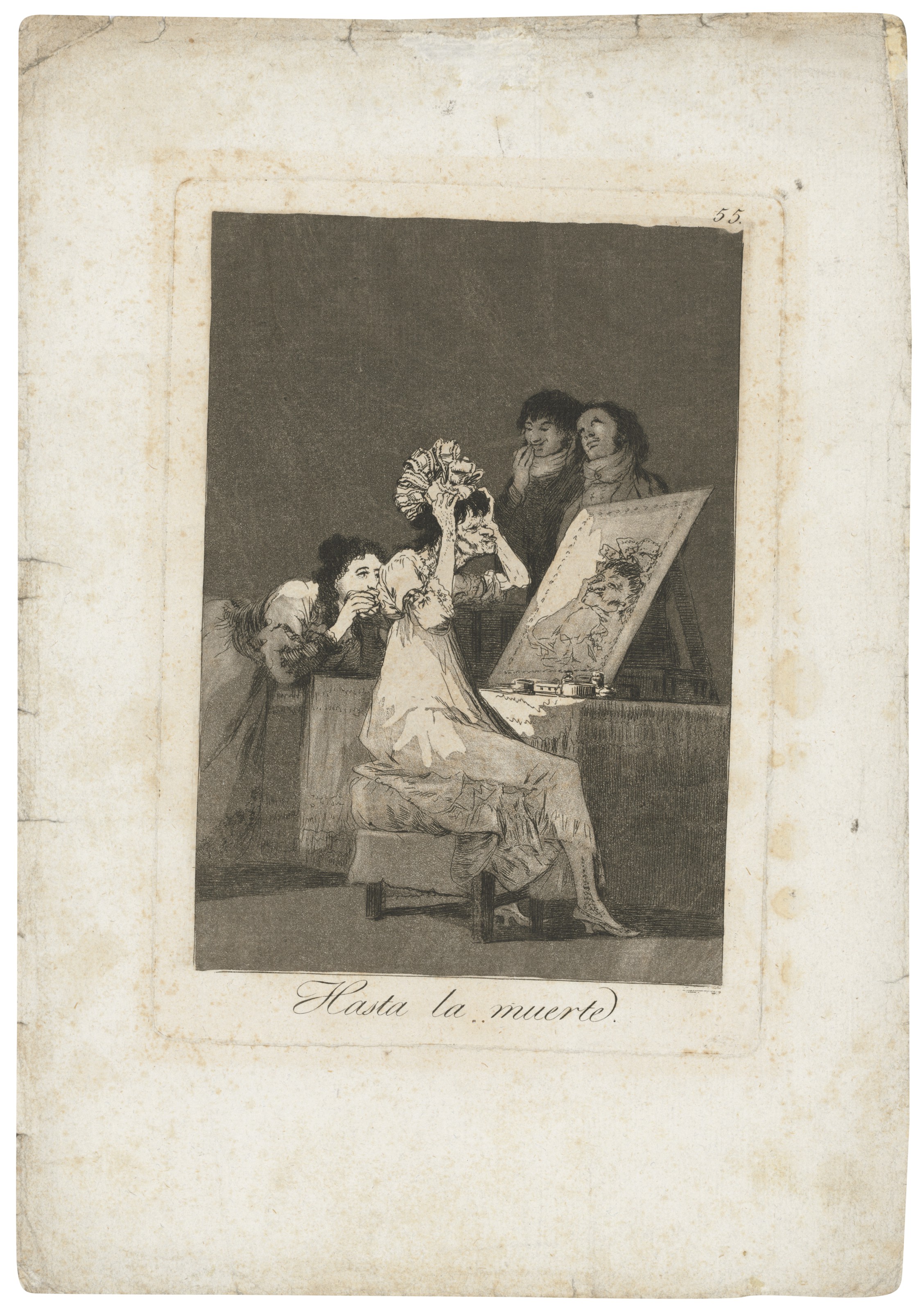 Hasta la muerte, Plate 55 from: Los Caprichos