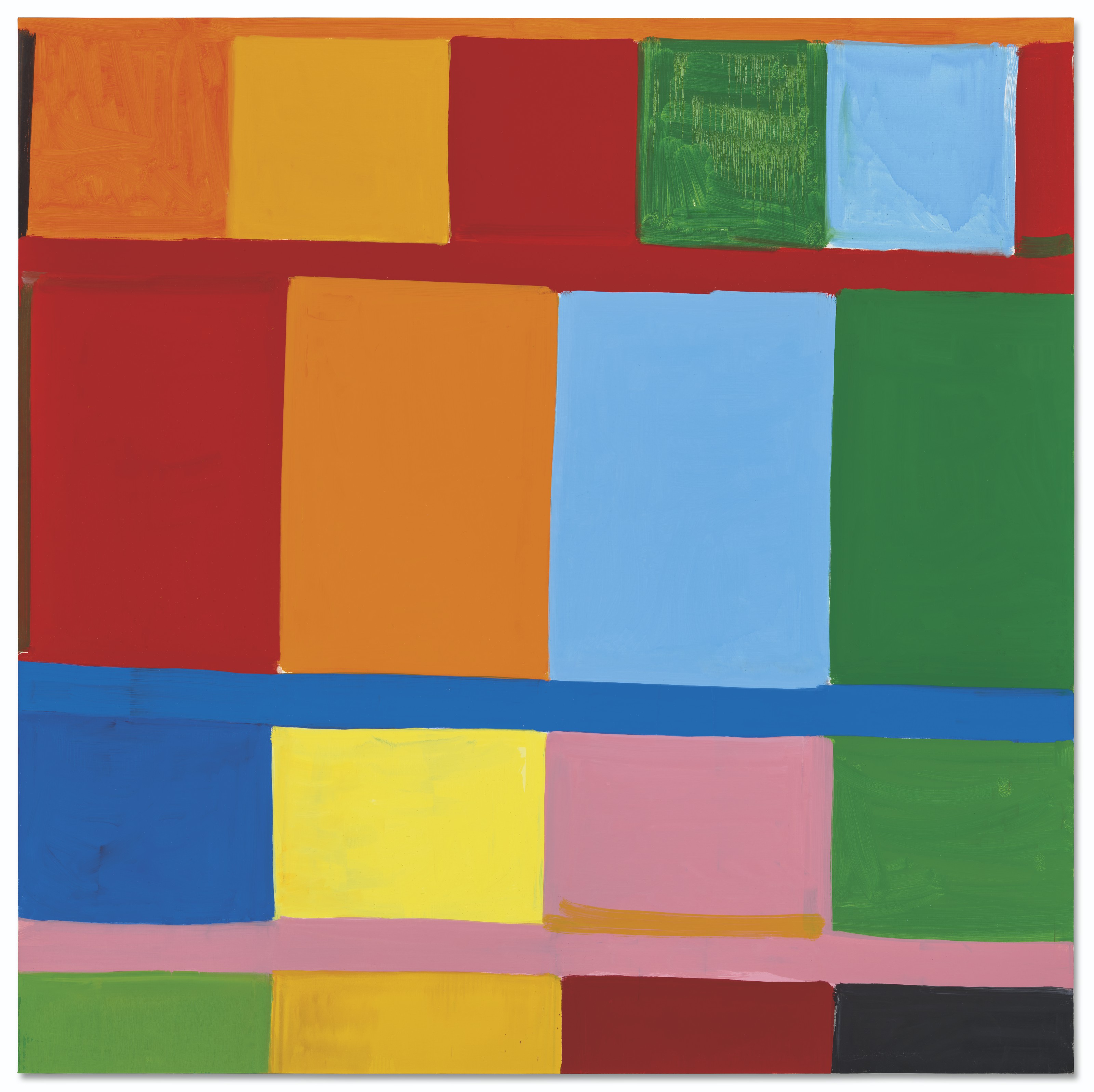 Stanley Whitney (b. 1946), Light a New Wilderness, 2016. Oil on linen. 96 x 96 in (243.8 x 244 cm). Sold for &pound;525,000 on 30 June 2021 at Christie&rsquo;s in London