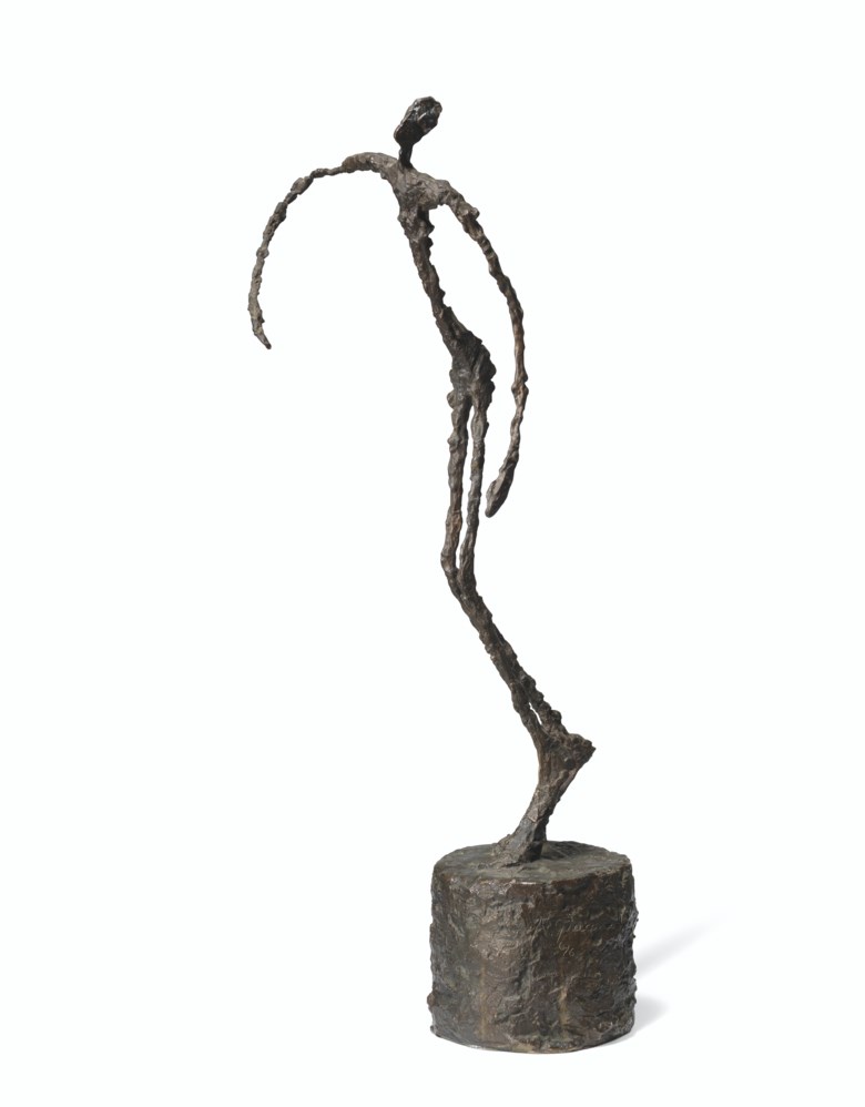 Alberto Giacometti (1901-1966), Homme qui chavire. Bronze with dark brown patina. Height 23⅜ in (59.5 cm). Sold for £13,703,000 on 30 June 2021 at Christie’s in London