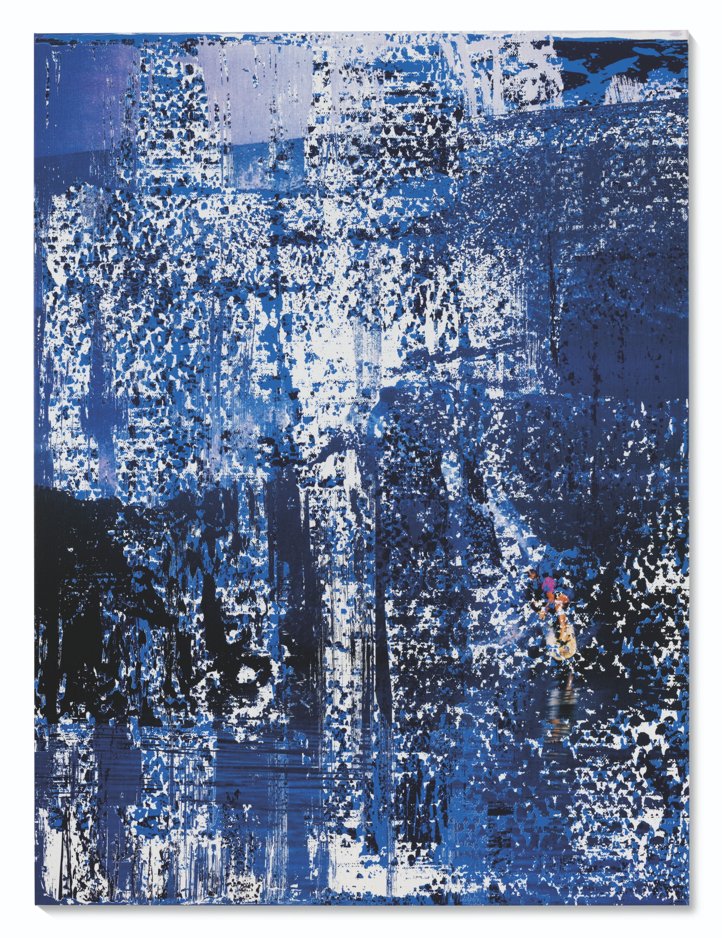 Michael Kagan (b. 1980), The Action Is The Juice, 2021. Enamel on linen. 72 x 54 in (182.9 x 137.2 cm). Sold for £62,500 on 2 July 2021 at Christie’s in London