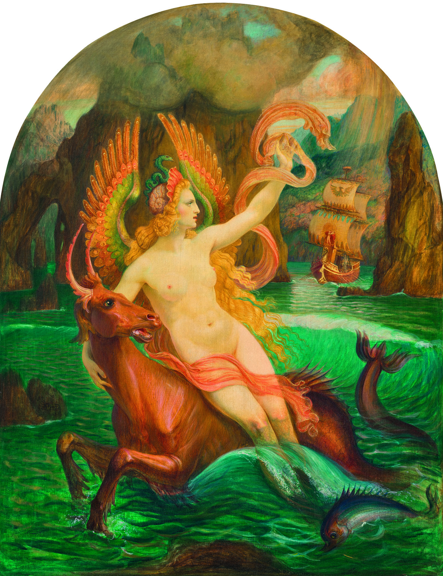 Armand Point (1860-1932), La Sir&egrave;ne, 1897. Oil on canvas. 36&frac14; x 28&frac34; in (92 x 73 cm). Sold for &pound;137,500 on 15 July 2021 at Christie&rsquo;s in London