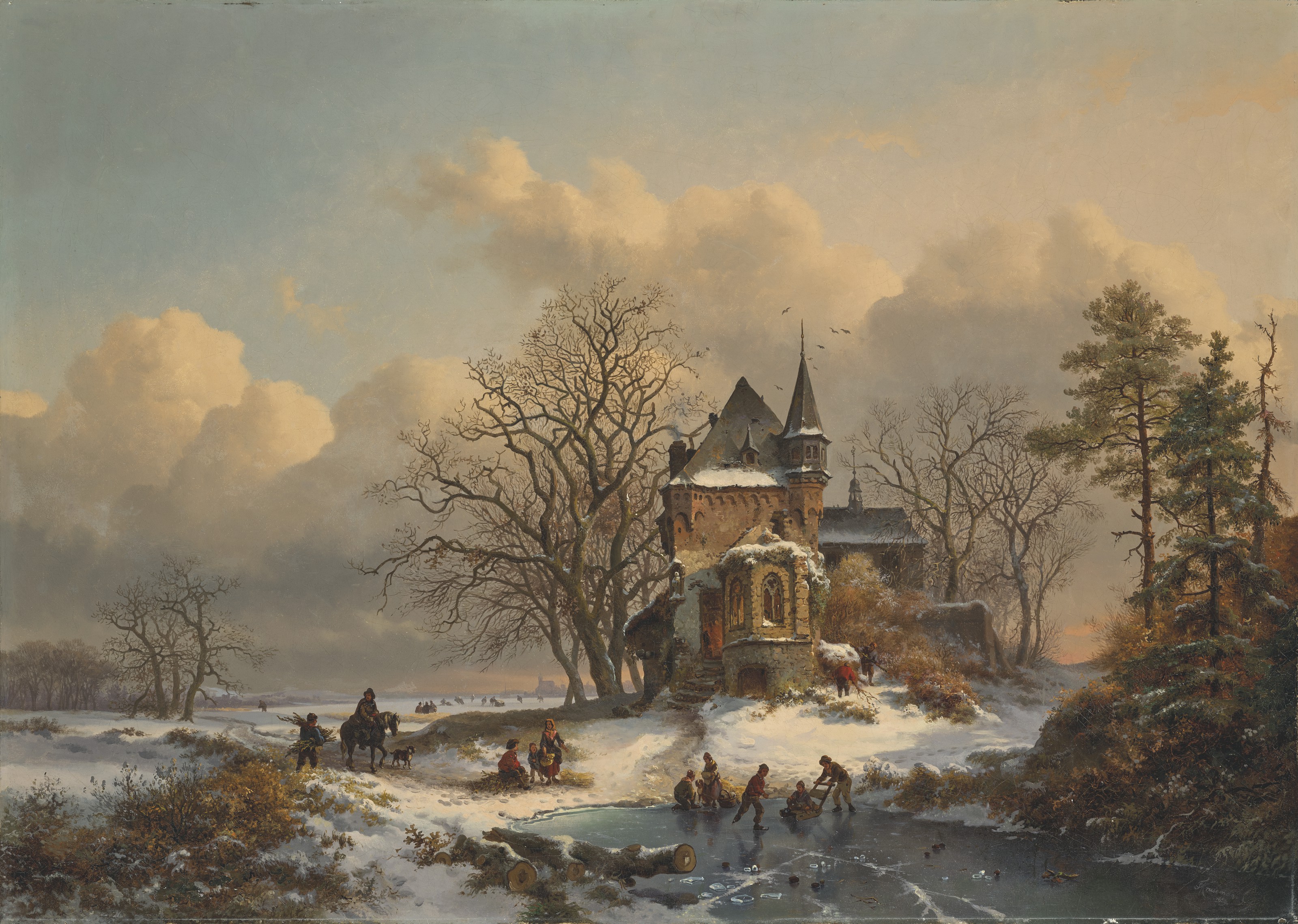 Catalog image of Winter landscape with skaters