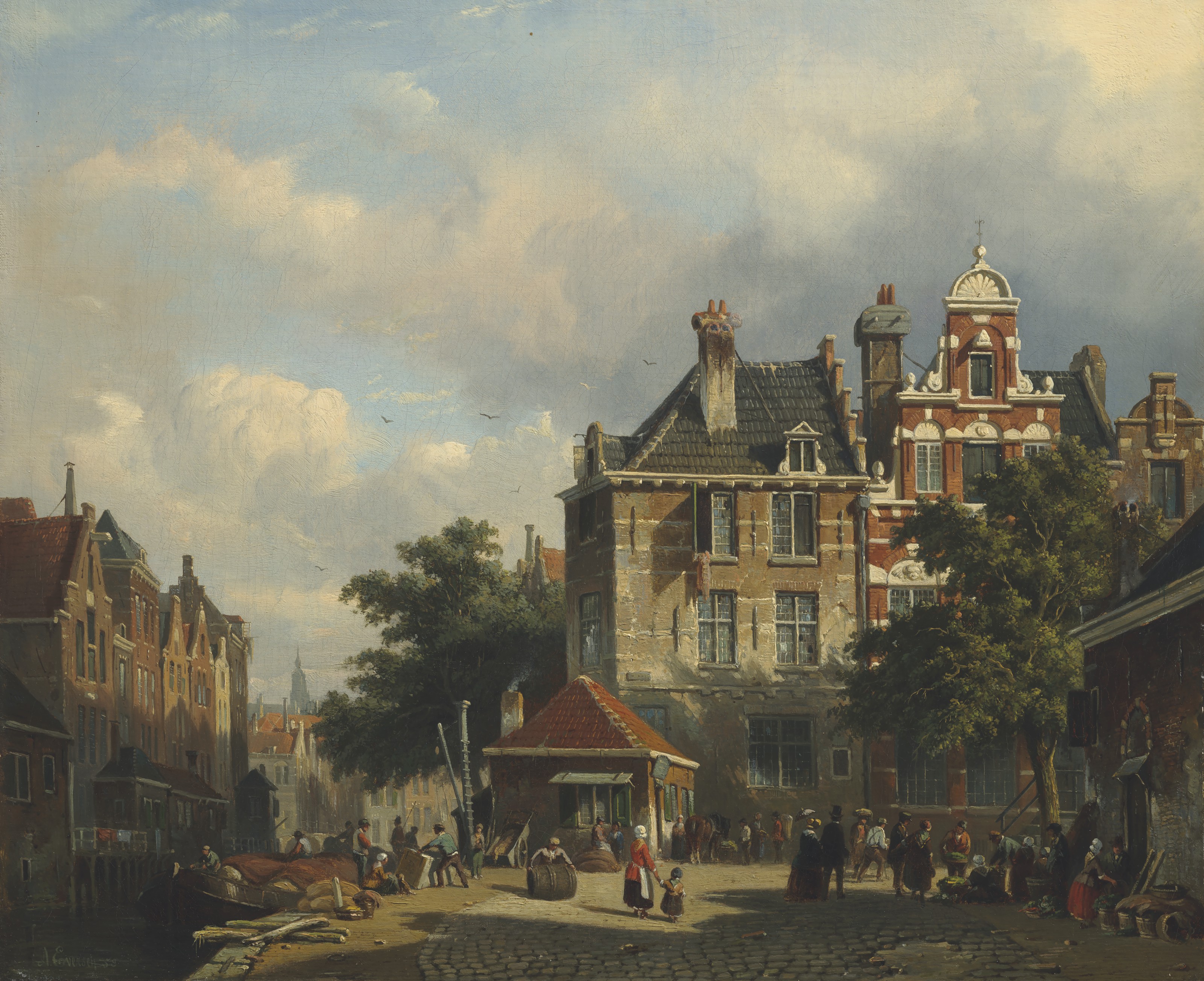 ADRIANUS EVERSEN (DUTCH, 1818–1897), A Dutch street scene | Christie's