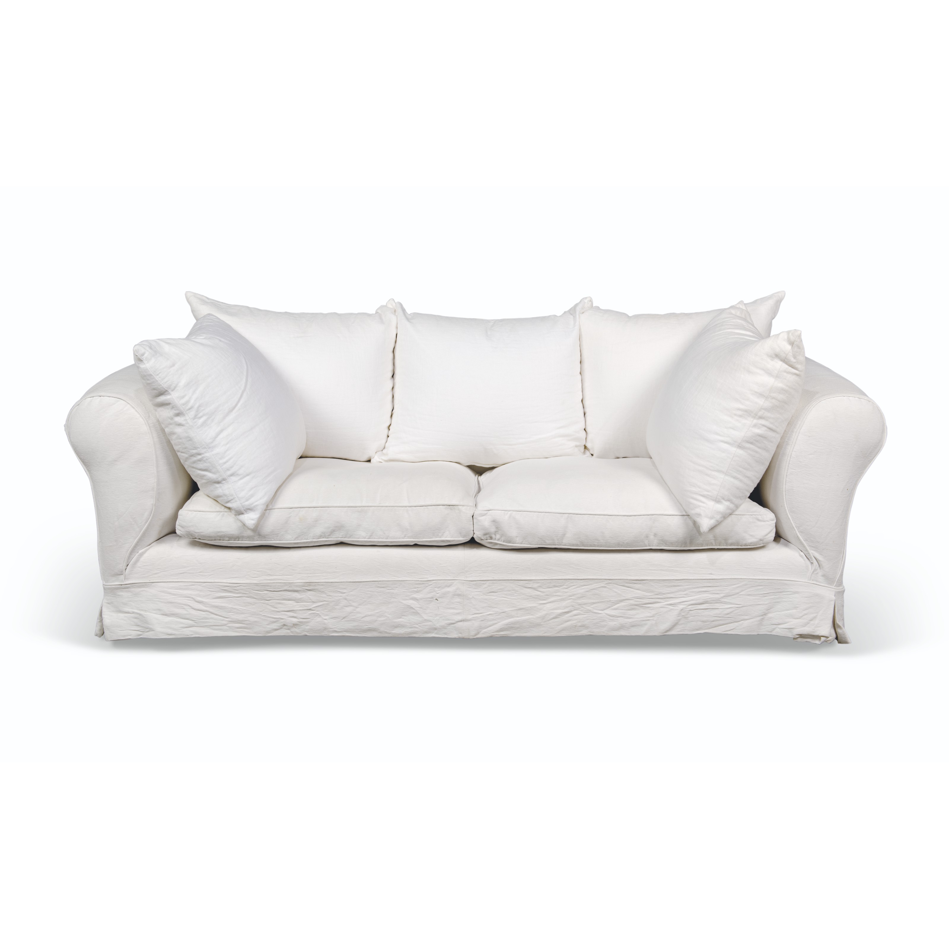 AN ENGLISH WHITE COTTON LARGE SOFA, MODERN Christie’s
