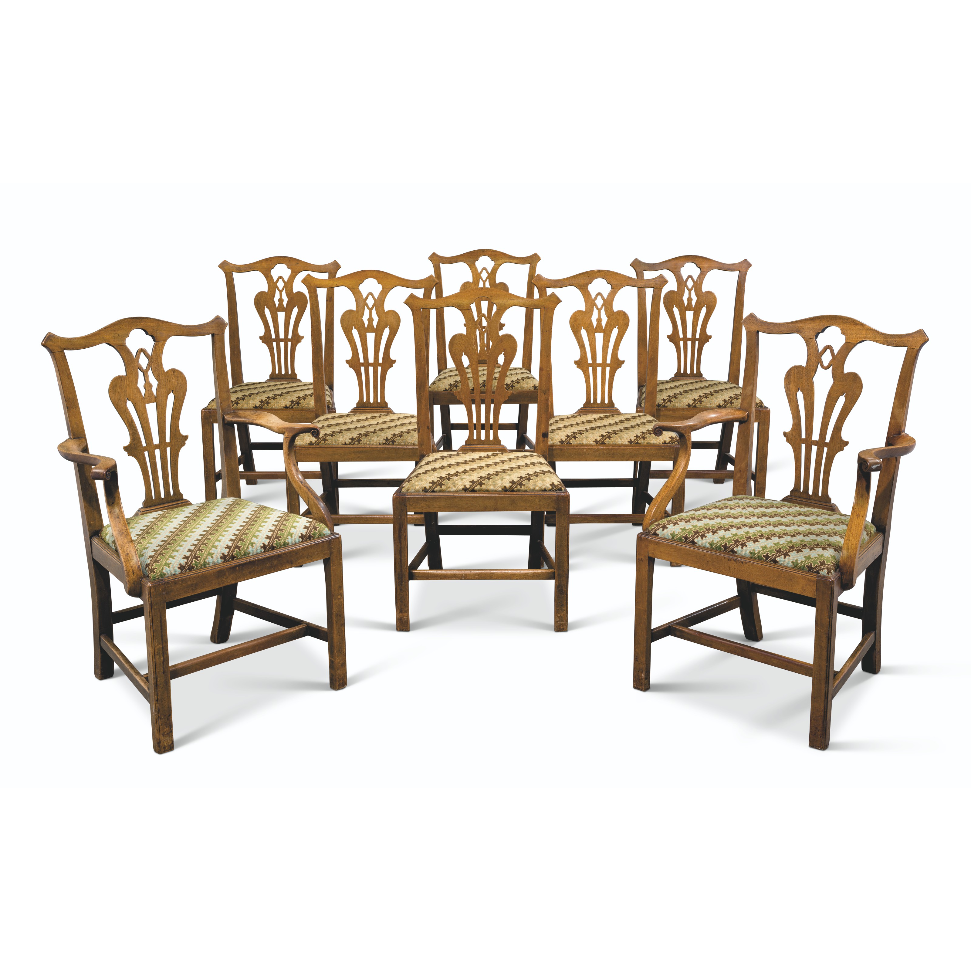 Set of Eight George III Mahogany Dining Chairs