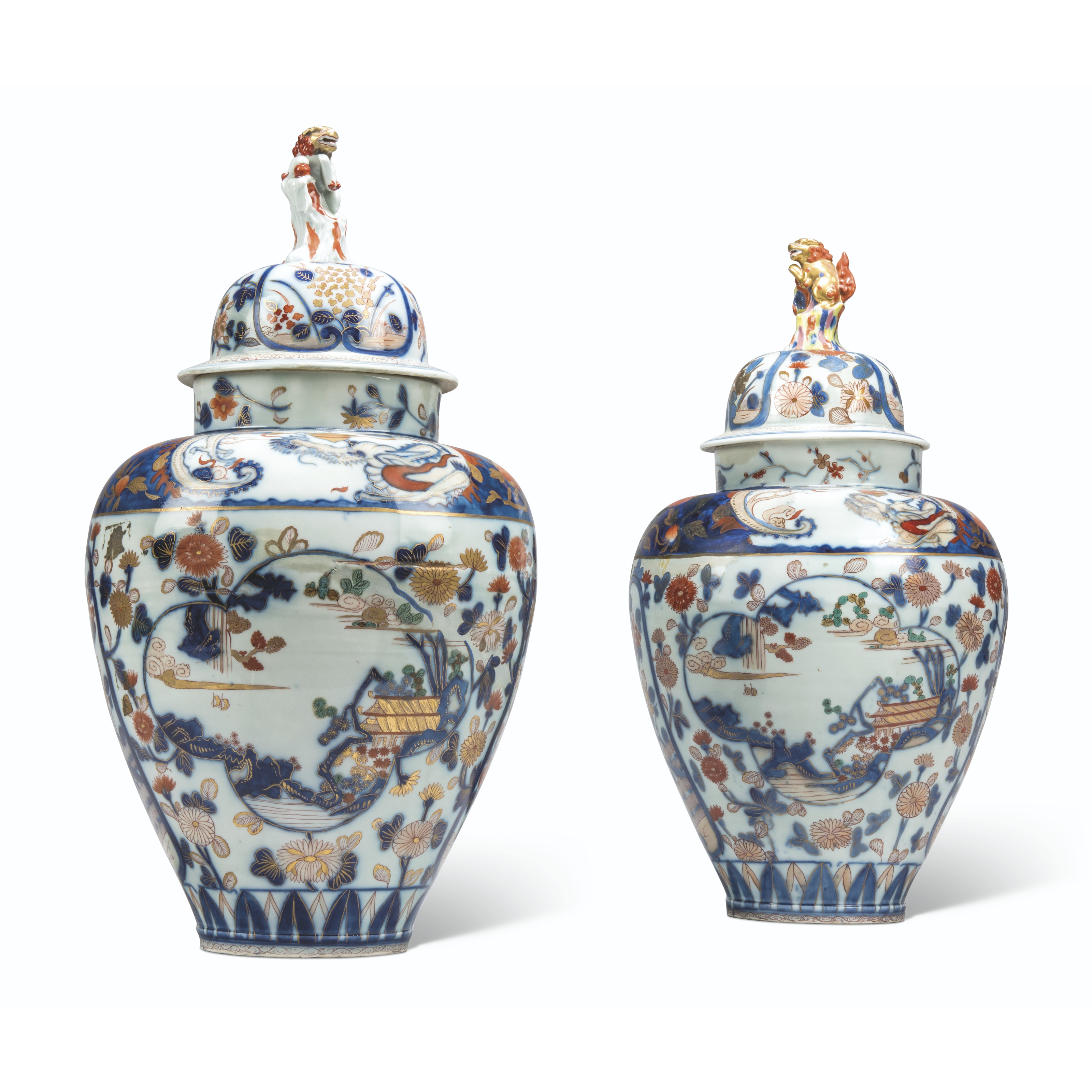 A PAIR OF HEREND PORCELAIN IMARI VASES, SECOND HALF 19TH CENTURY
