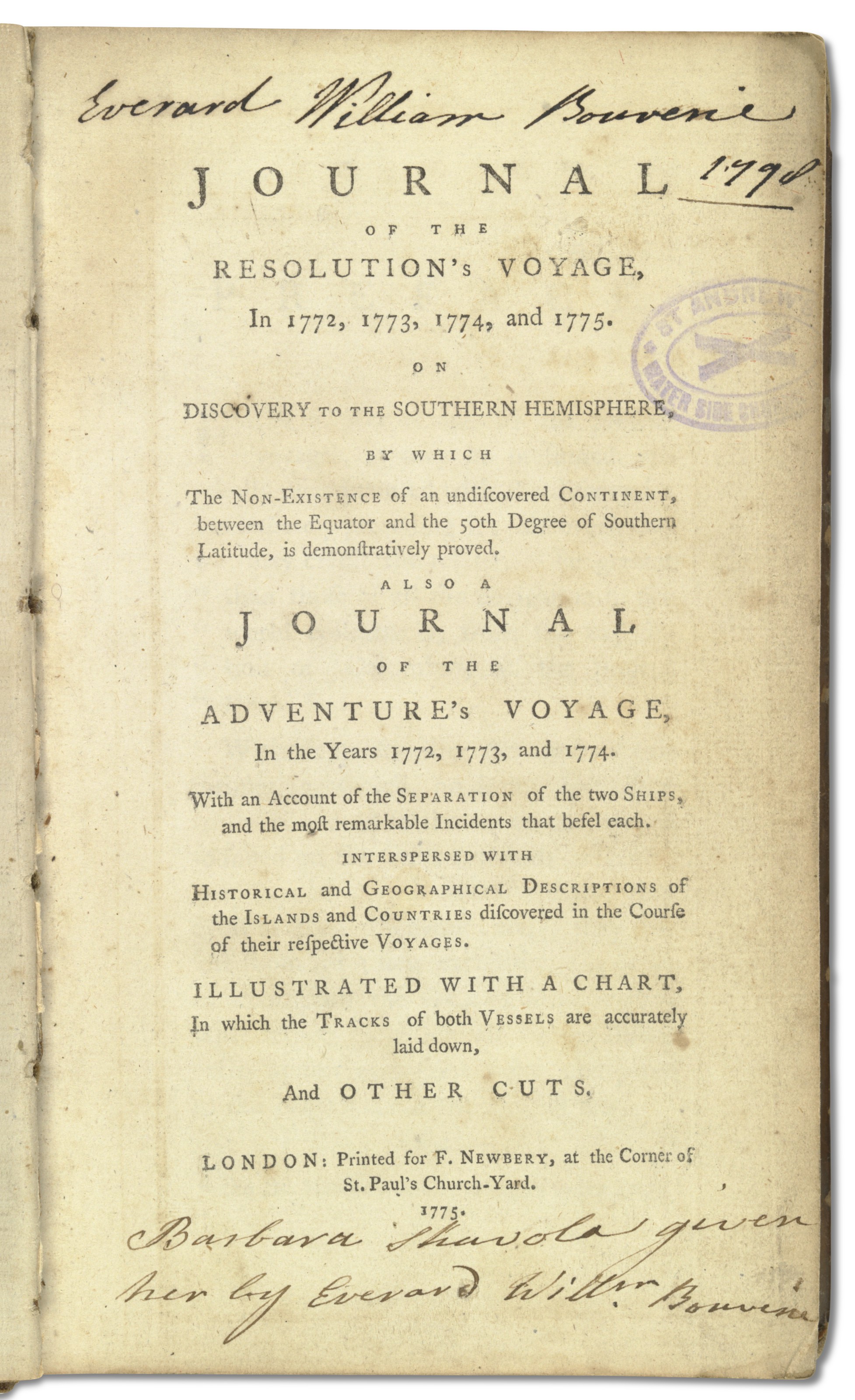 Captain James Cook (17281779) [John Marra], Journal of the