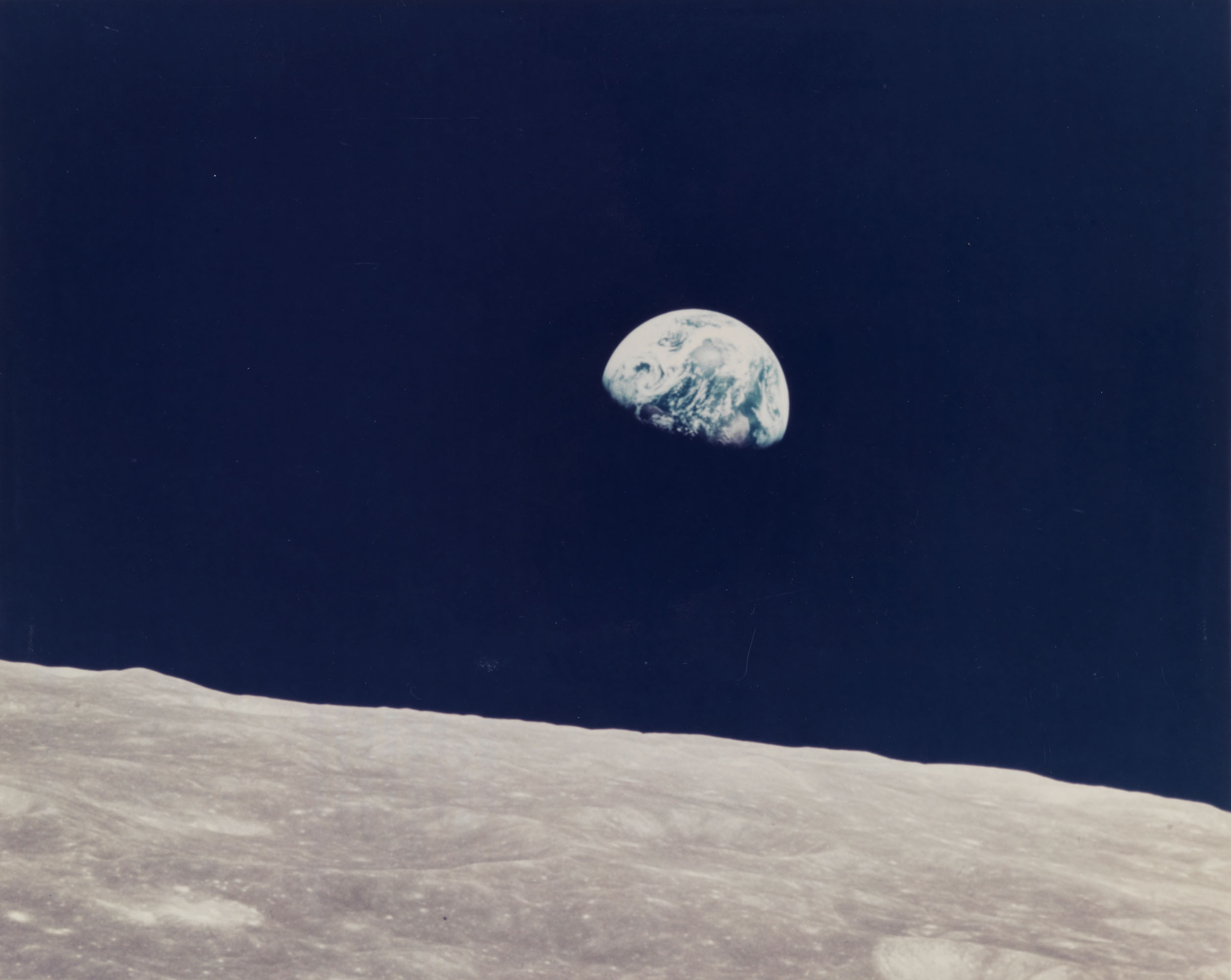 First Earthrise seen by human eyes, December 21-27, 1968, William