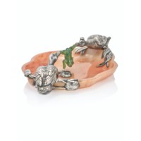 A SILVER-MOUNTED HARDSTONE TRAY, BY FABERGÉ, WORKMASTER JULIUS ...