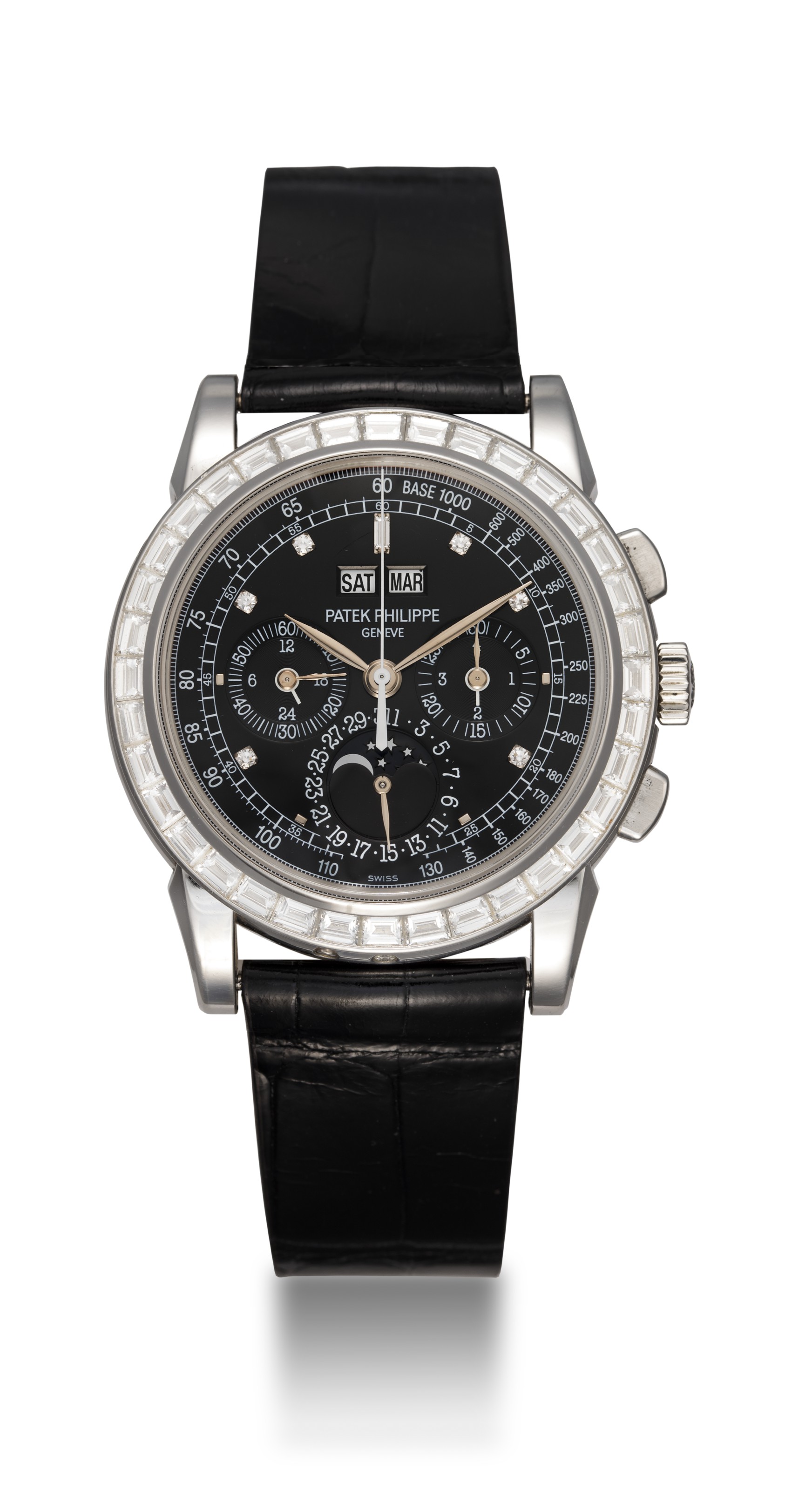 PATEK PHILIPPE, 5971P, A PLATINUM AND DIAMOND-SET PERPETUAL