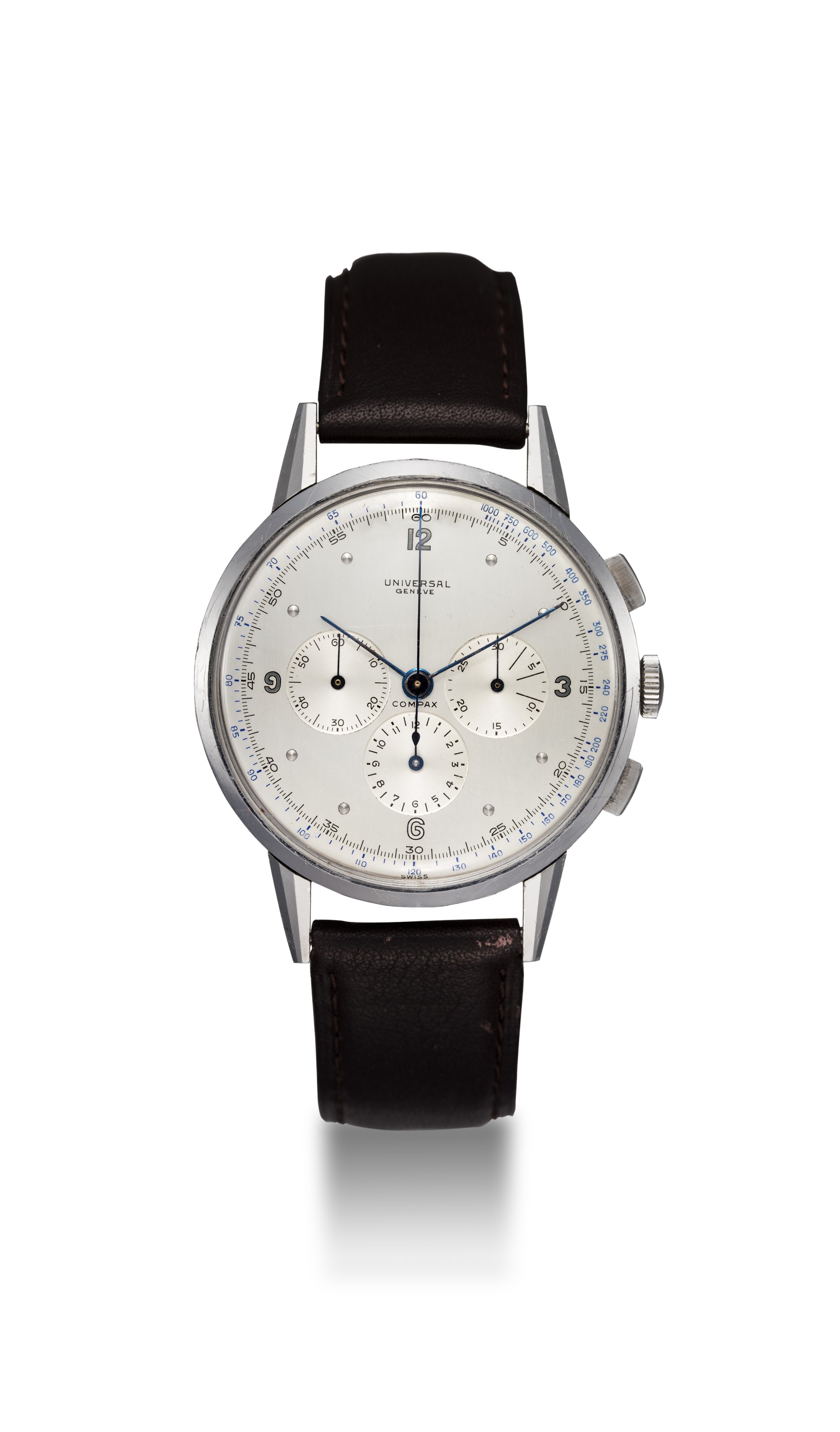 UNIVERSAL GENÈVE, AN OVERSIZED STEEL CHRONOGRAPH WRISTWATCH