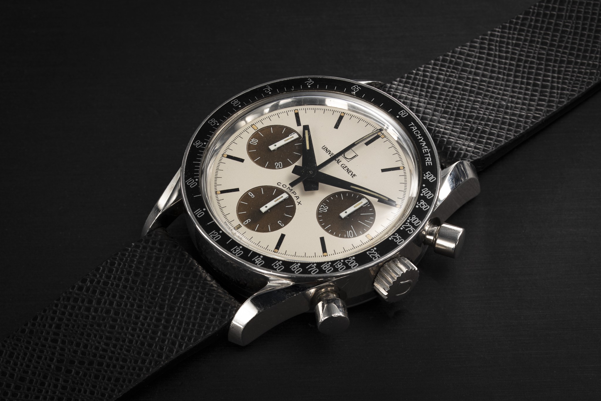 UNIVERSAL GENEVE, COMPAX REF. Ref. 885103/2 ‘NINA RINDT’, A STEEL ...