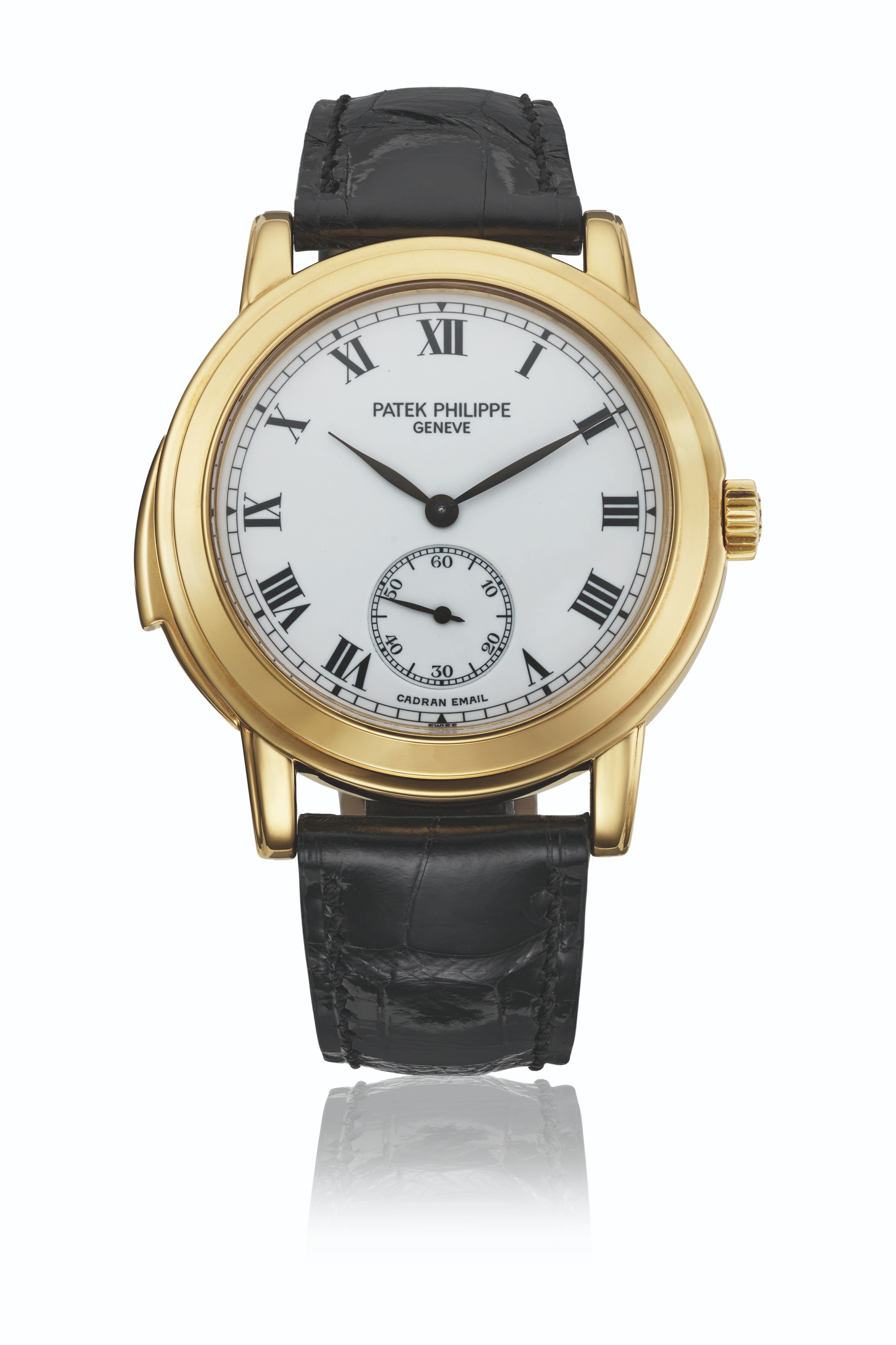 PATEK  PHILIPPE  AN EXTREMELY RARE 18K GOLD AUTOMATIC  