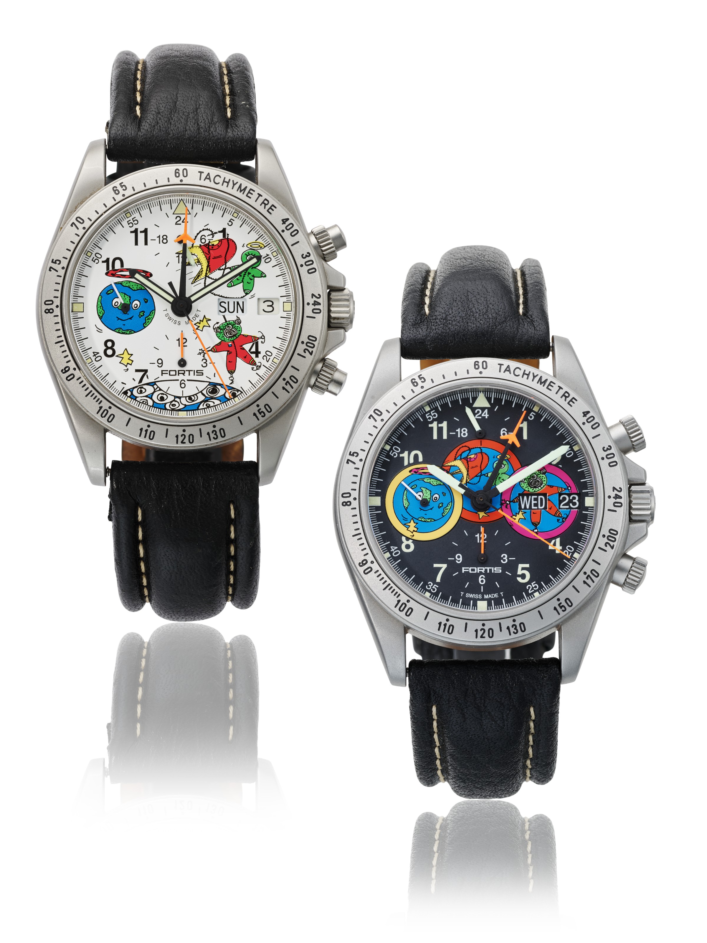 FORTIS, A SET OF TWO LIMITED EDITION TITANIUM "ANDORA MIR 97", N