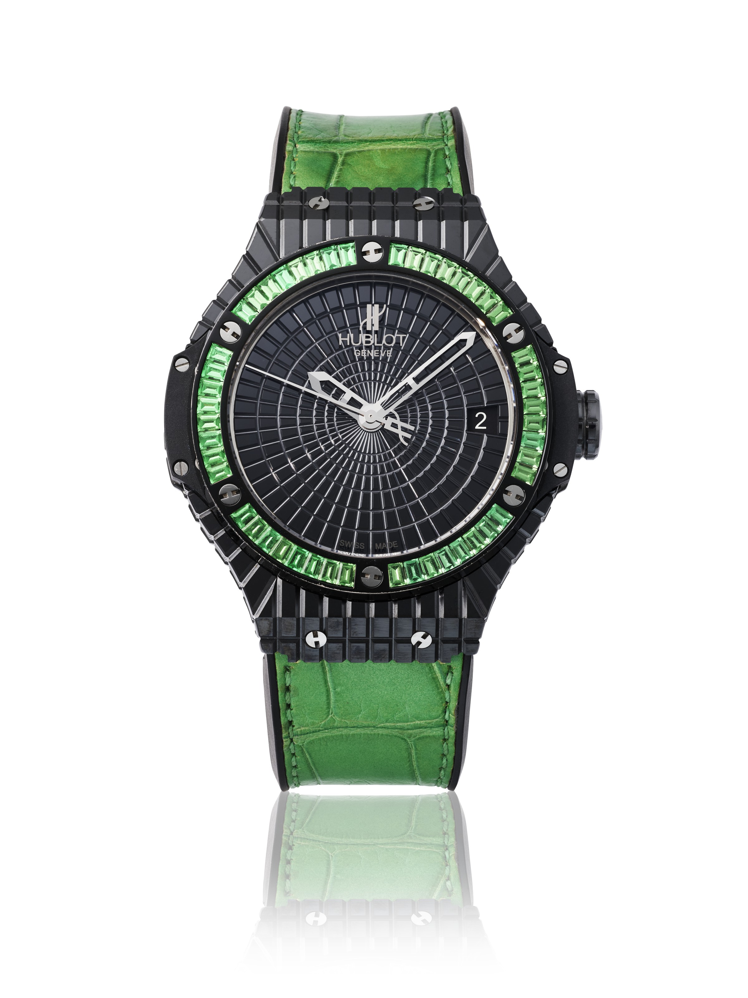 HUBLOT CERAMIC AND TSAVORITES TUTTI FRUTTI CERAMIC APPLE CAVIAR